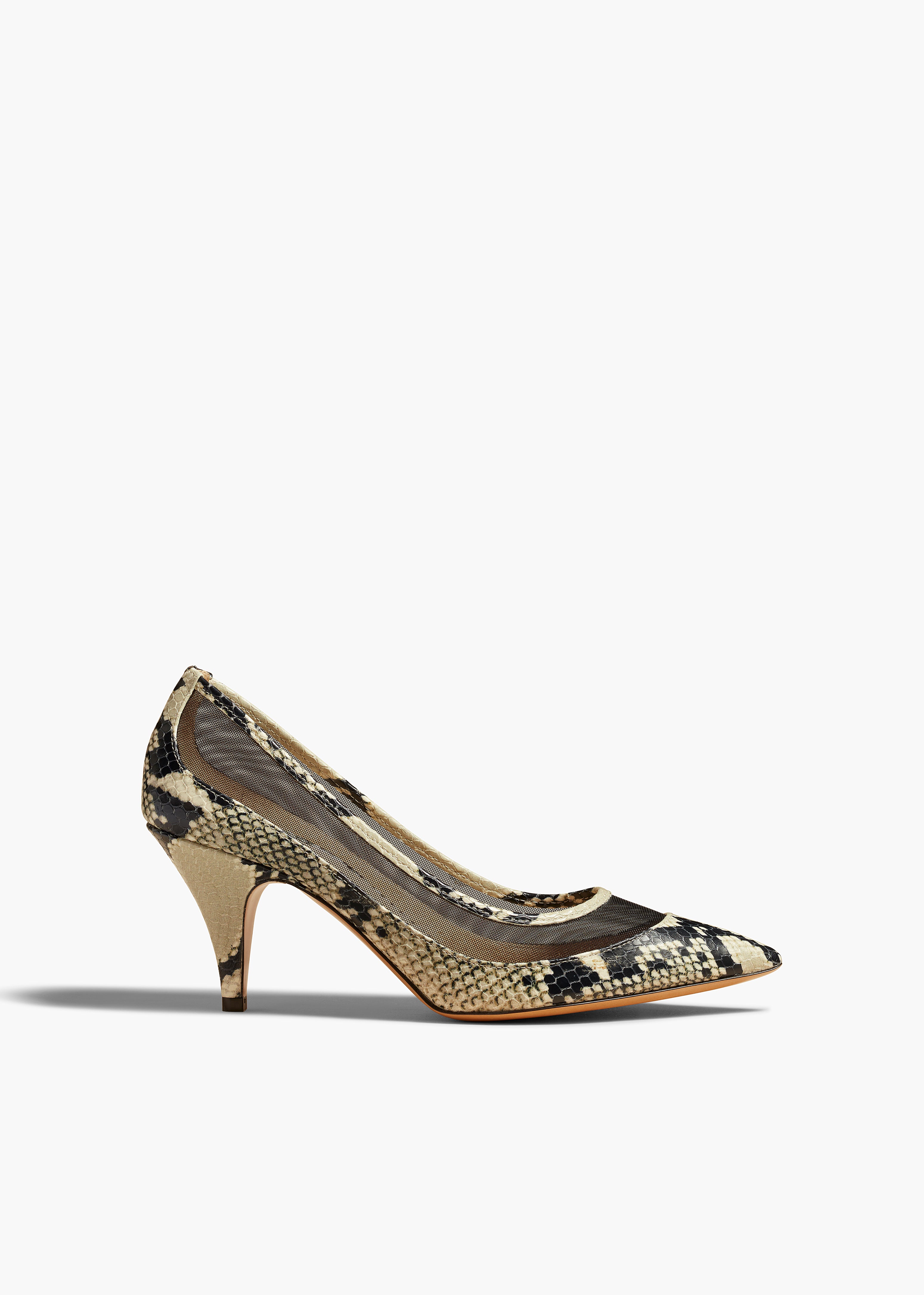 KHAITE LLC - River Mesh Pump in Natural Python-Embossed Leather