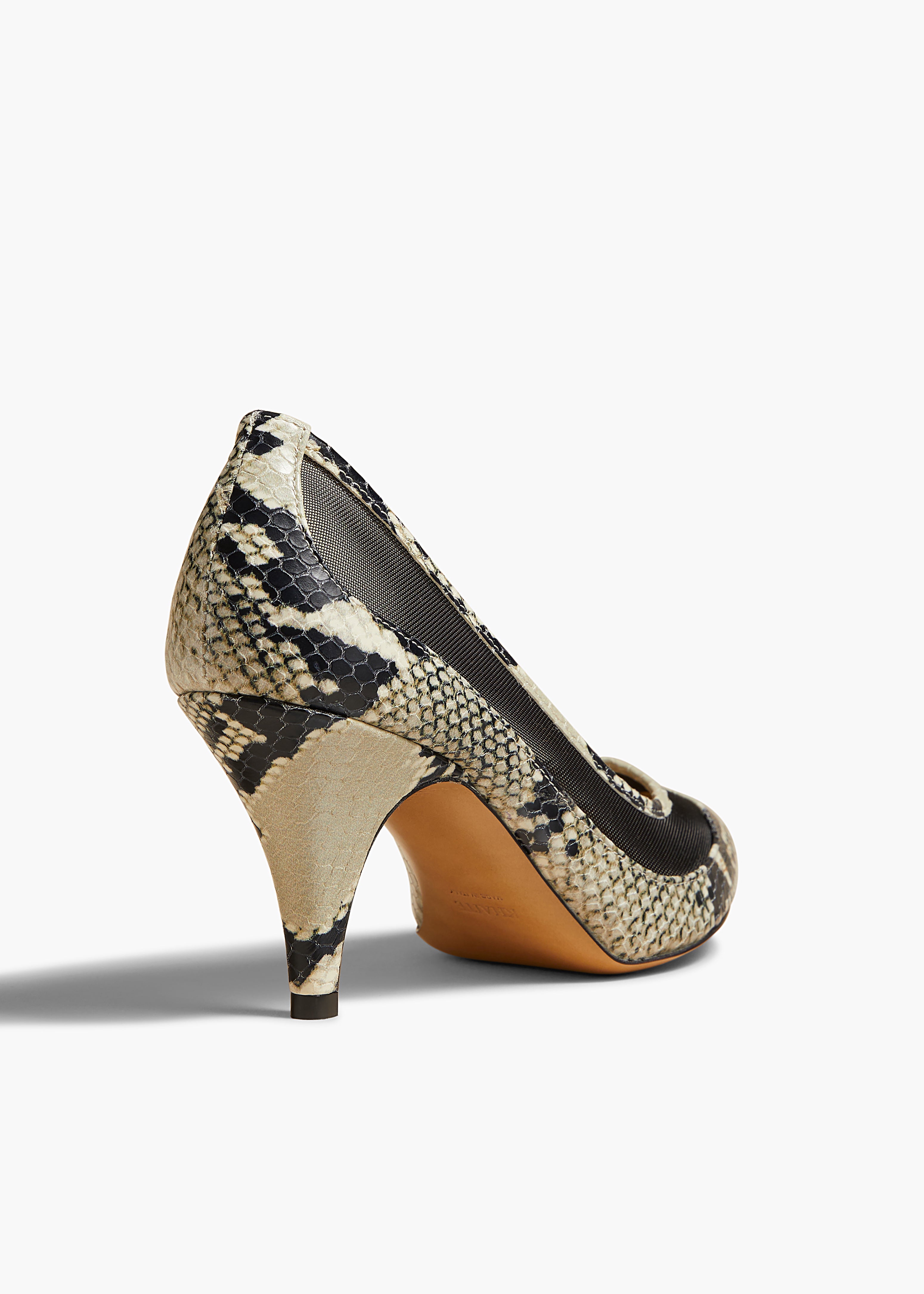 KHAITE LLC - River Mesh Pump in Natural Python-Embossed Leather