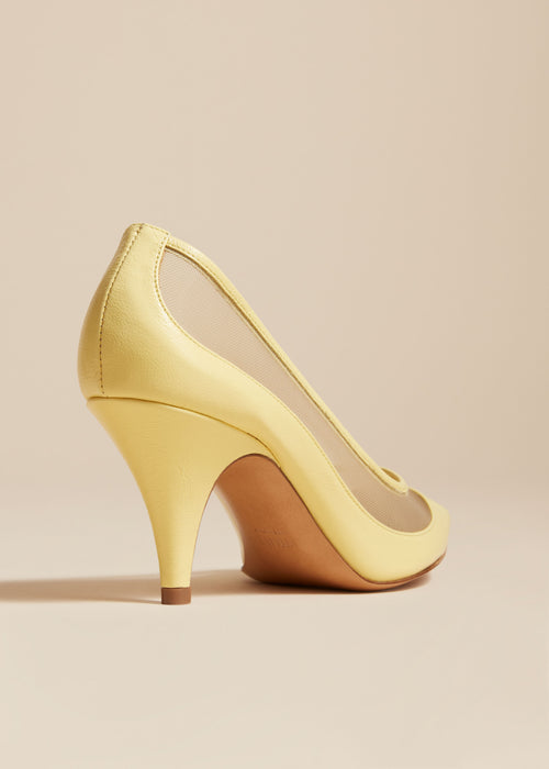 The River Mesh Pump in Pale Yellow Leather