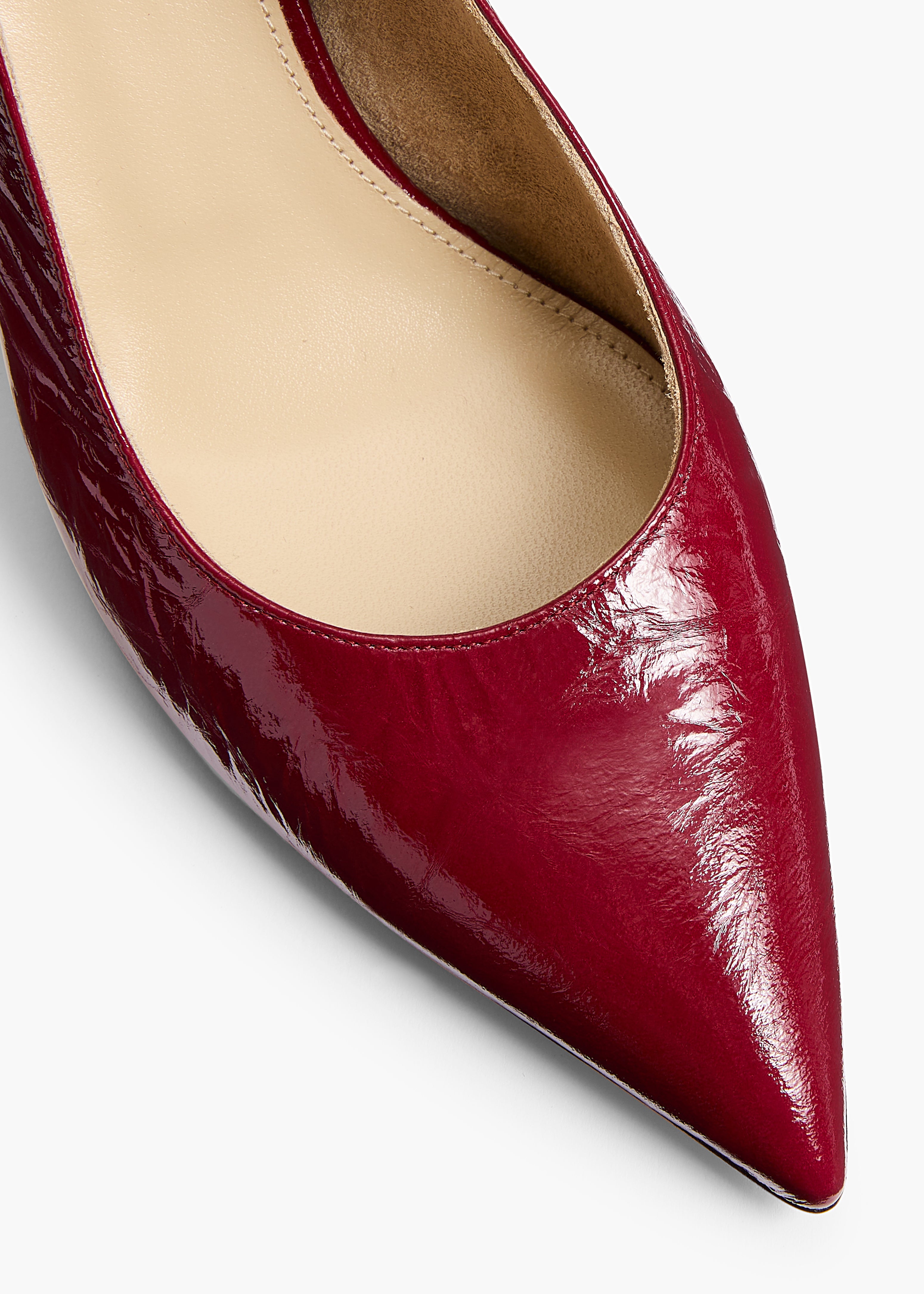 KHAITE - River Slingback Pump in Oxblood Crinkled Leather