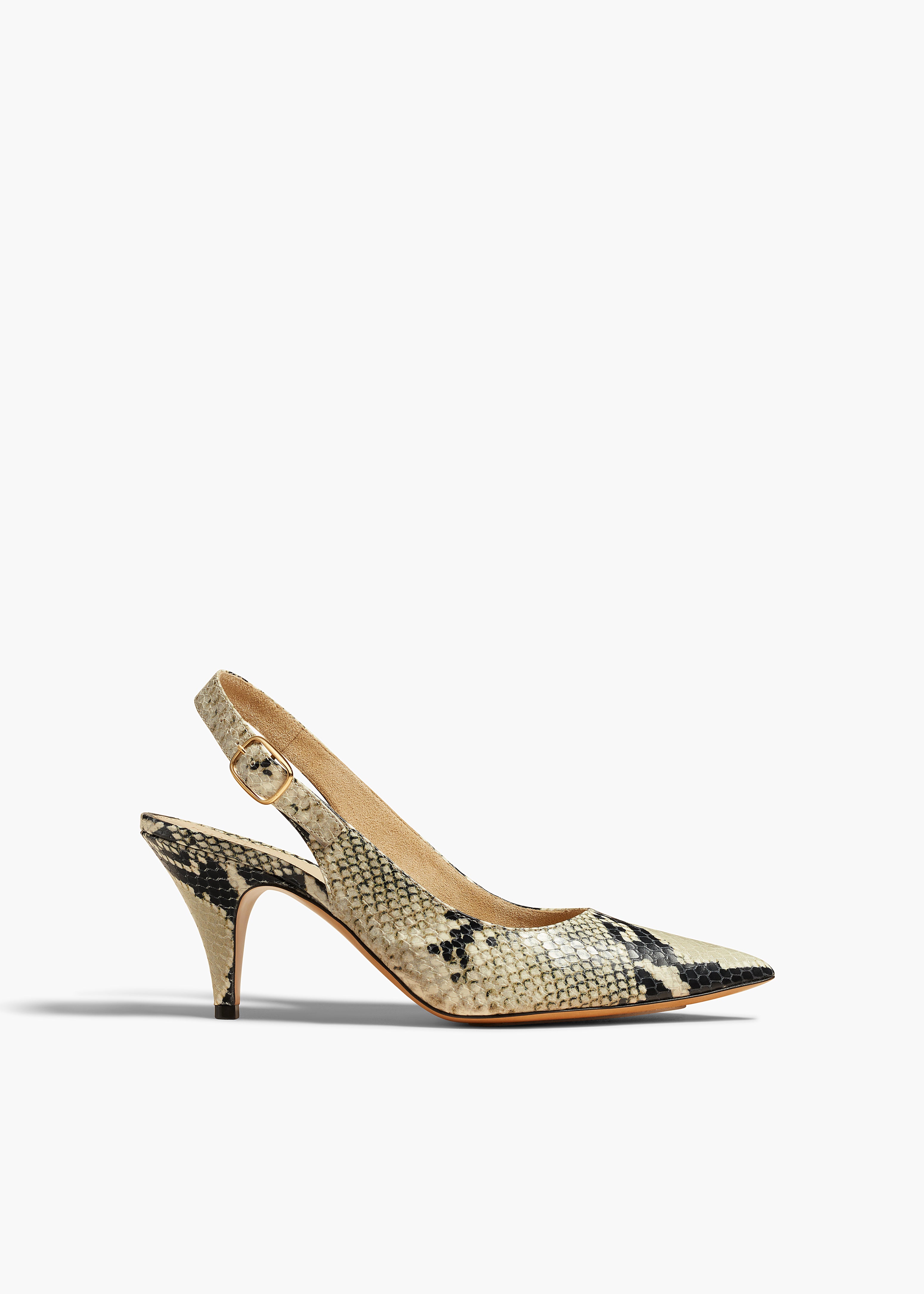 RIVER SLINGBACK PUMP IN NATURAL PYTHON FRONT VIEW