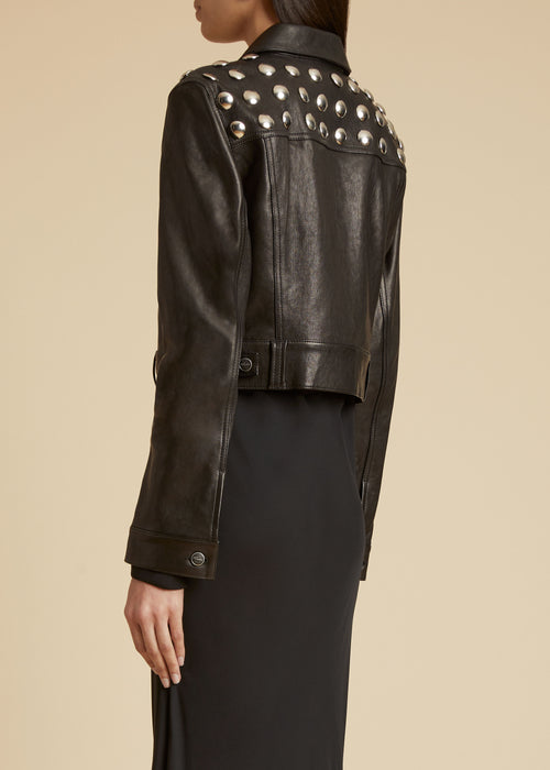 The Rizzo Jacket in Black Leather with Studs
