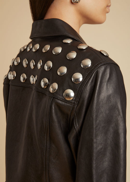 The Rizzo Jacket in Black Leather with Studs