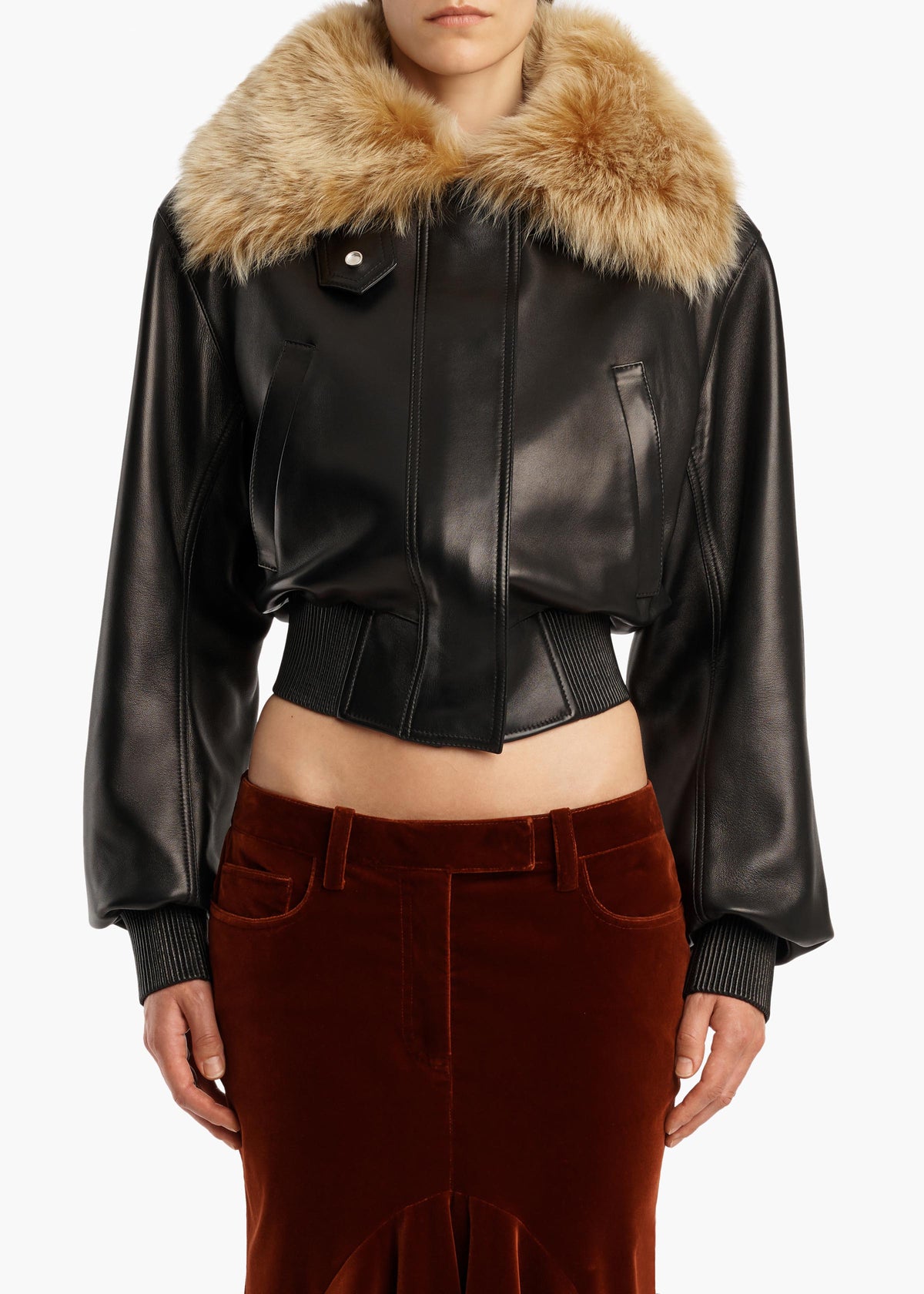 ROCCO JACKET W SHEARLING COLLAR BLACKGOLDEN RYE 62651012 957 B