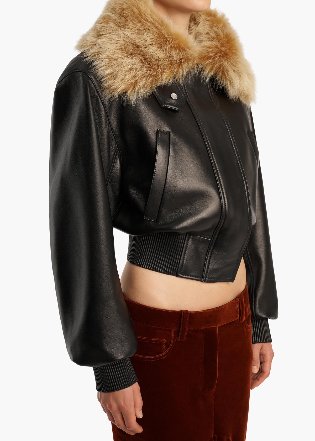 ROCCO JACKET W SHEARLING COLLAR BLACKGOLDEN RYE 62651012 957 D