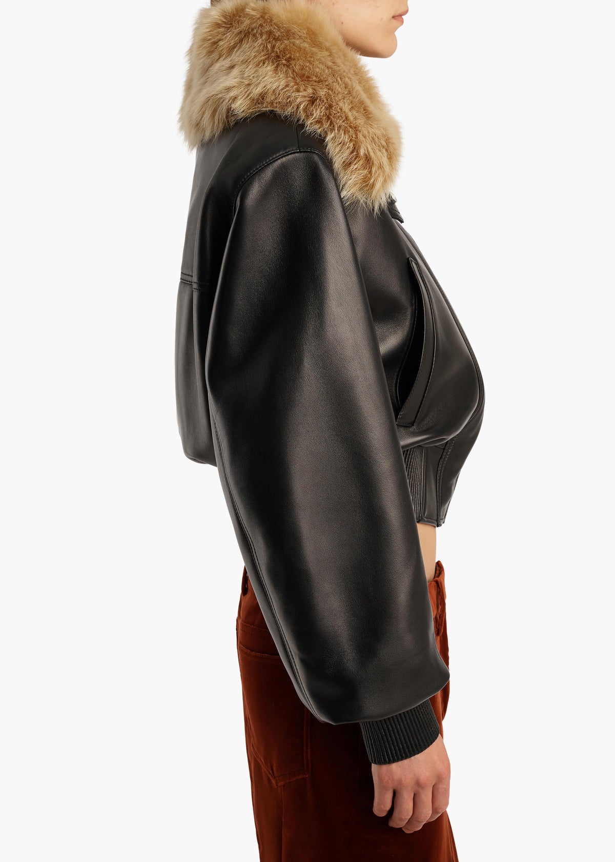 ROCCO JACKET W SHEARLING COLLAR BLACKGOLDEN RYE 62651012 957 E