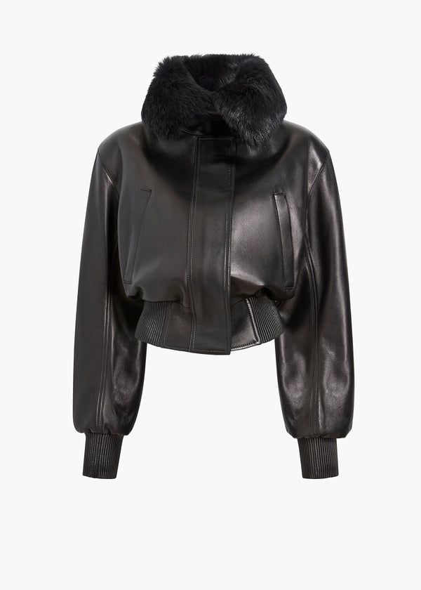 ROCCO JACKET W SHEARLING COLLAR BLACK 62651012 200 GHOST