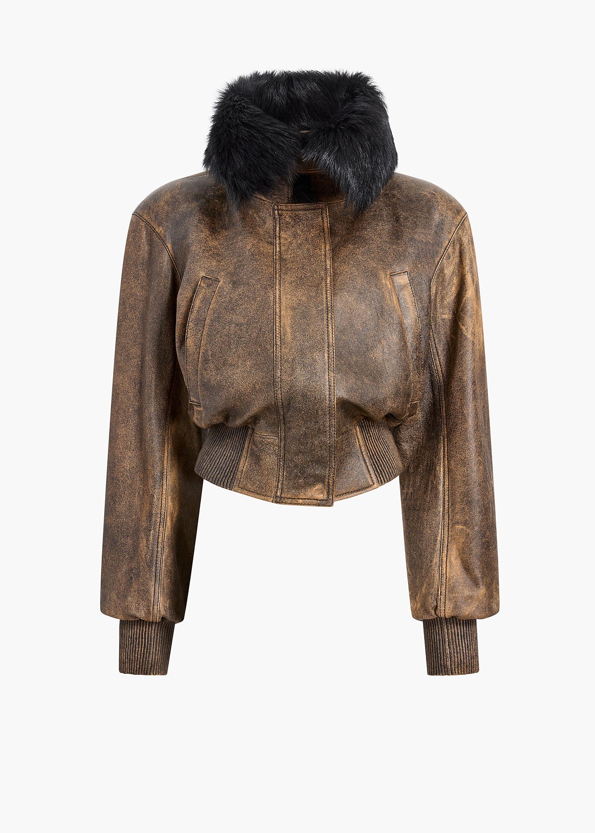 ROCCO JACKET W SHEARLING COLLAR DARK BROWN 6265787 950 GHOST