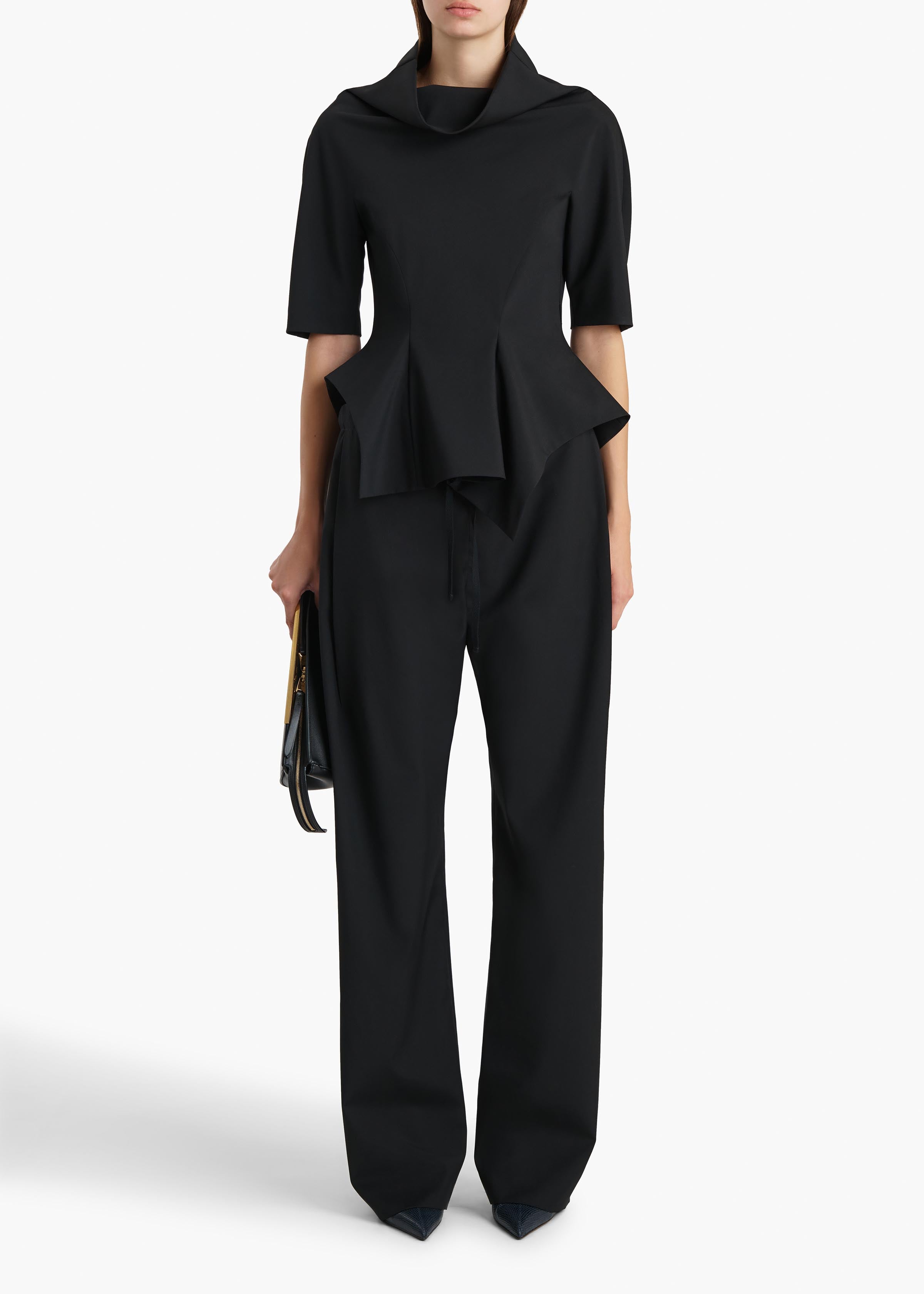 ROHEN PANT BLACK WOOL 3193735 200 A STYLED