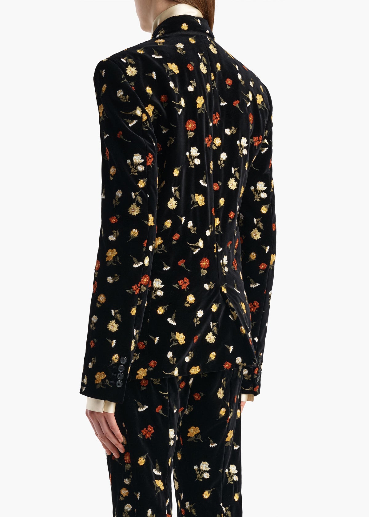 KHAITE  - Rolo Jacket in Black Flower Embroidery