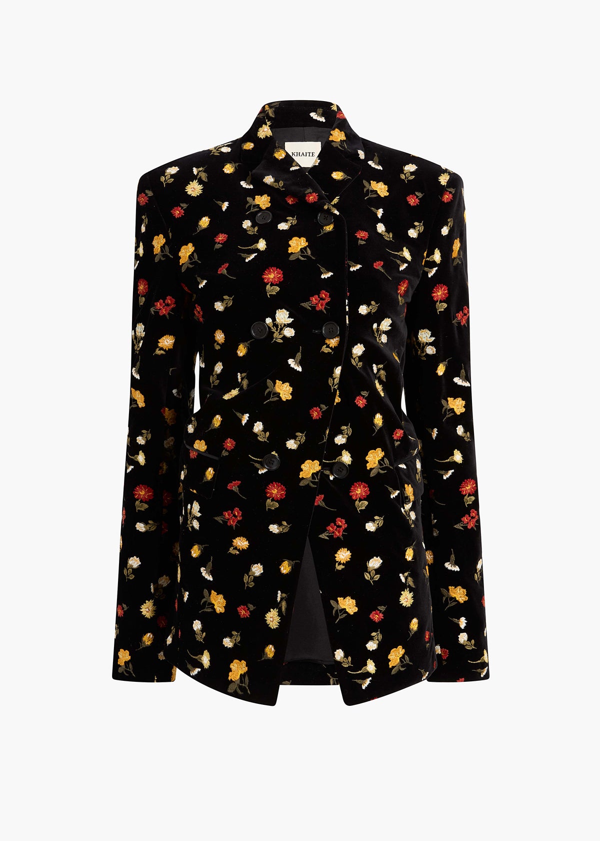 KHAITE  - Rolo Jacket in Black Flower Embroidery