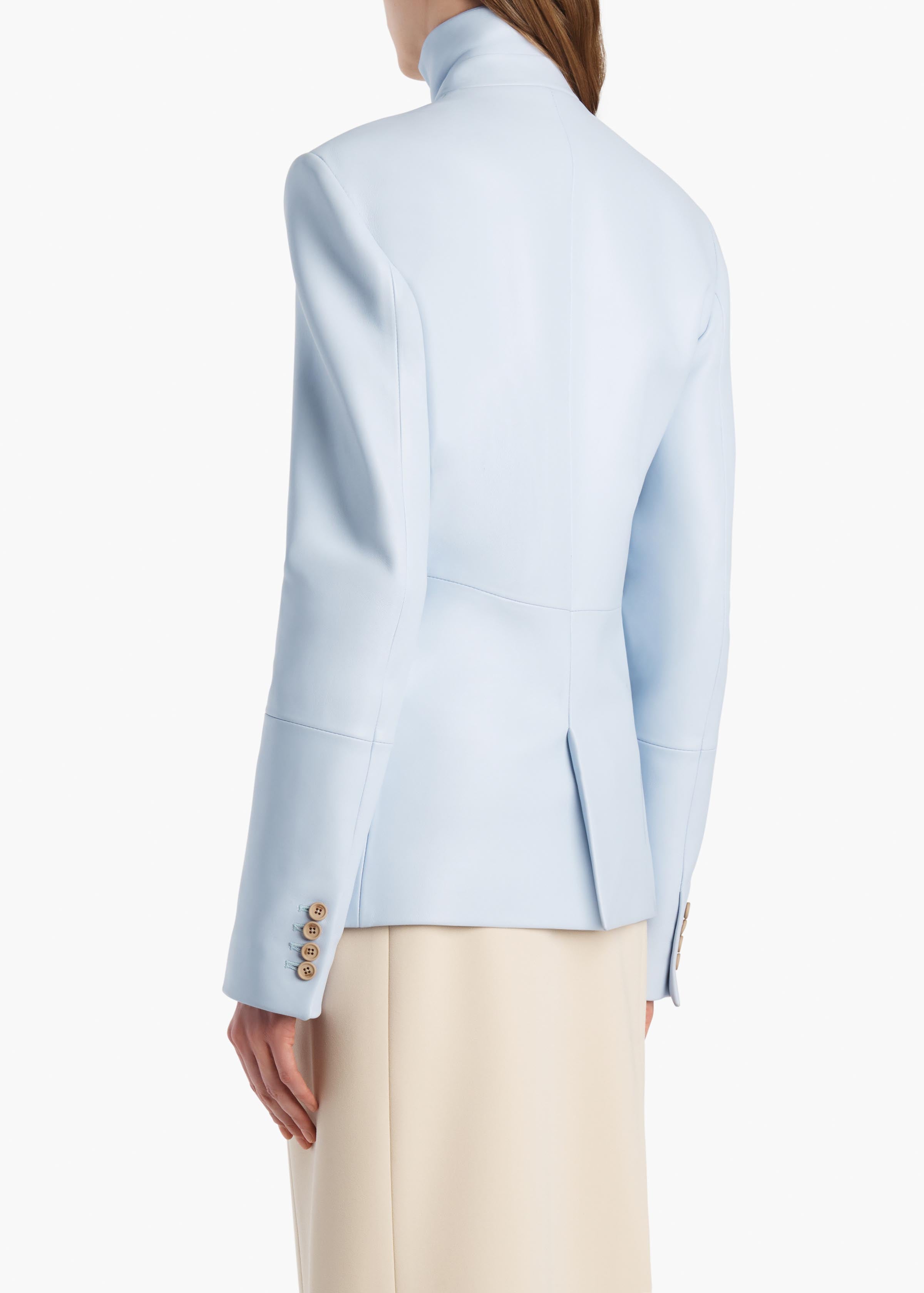 Rolo Jacket in Sky Blue Leather