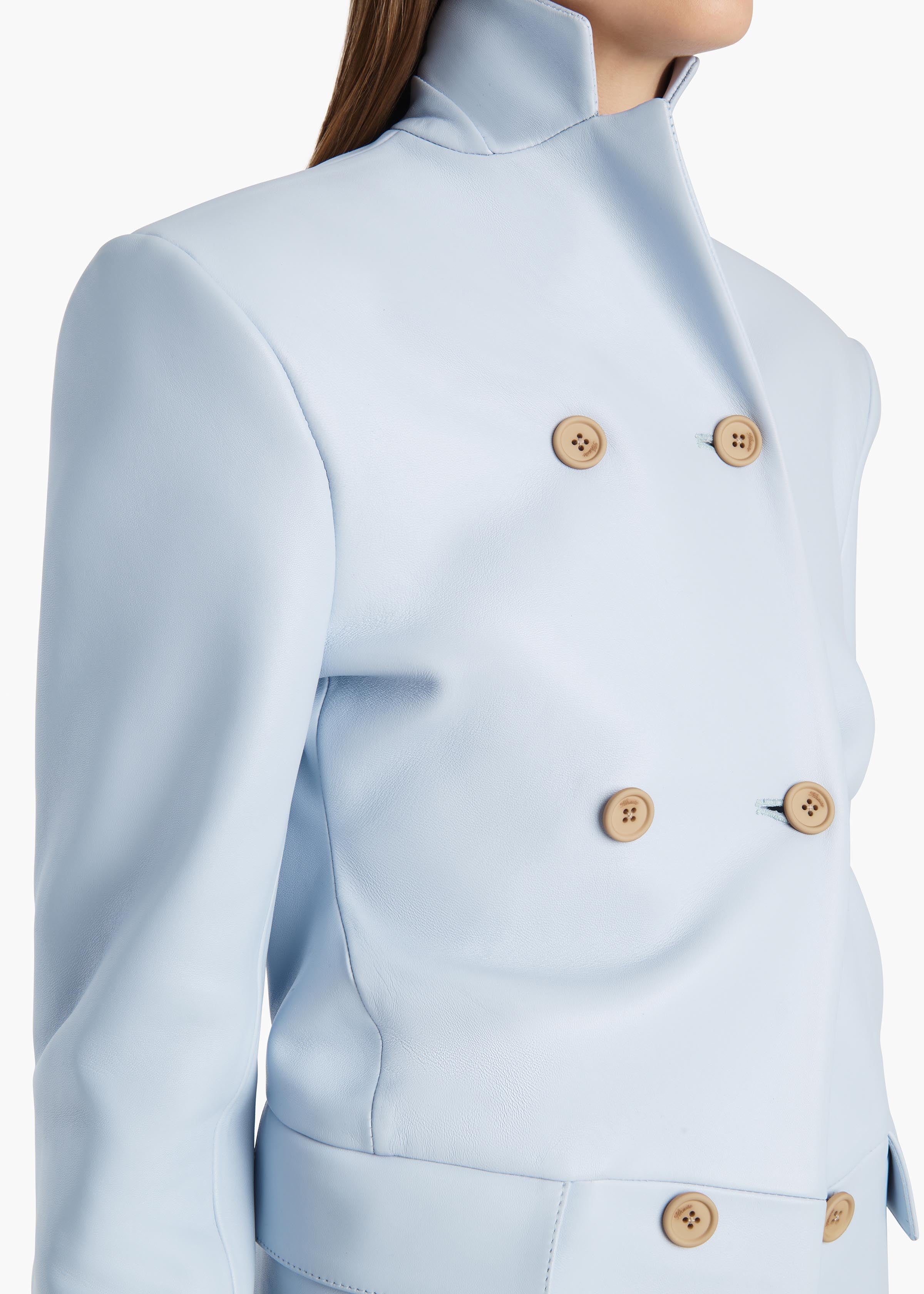 Rolo Jacket in Sky Blue Leather