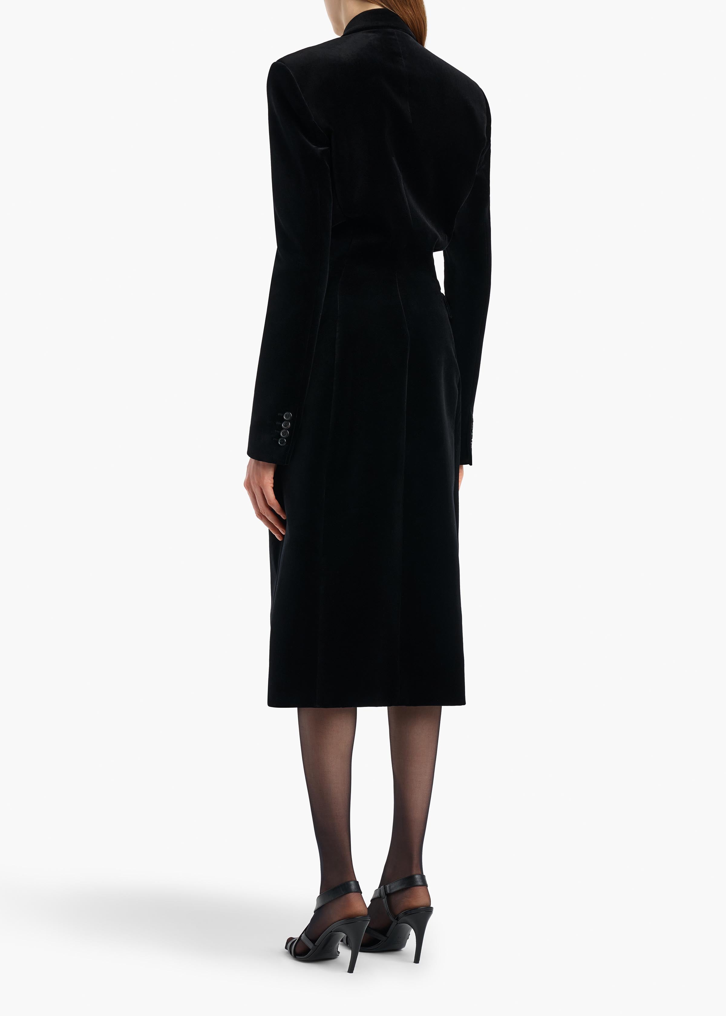 KHAITE  - Rolon Coat in Black Velvet