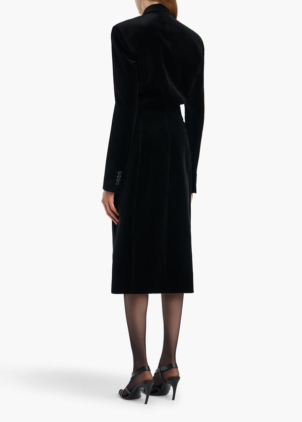 Rolon Coat in Black Velvet