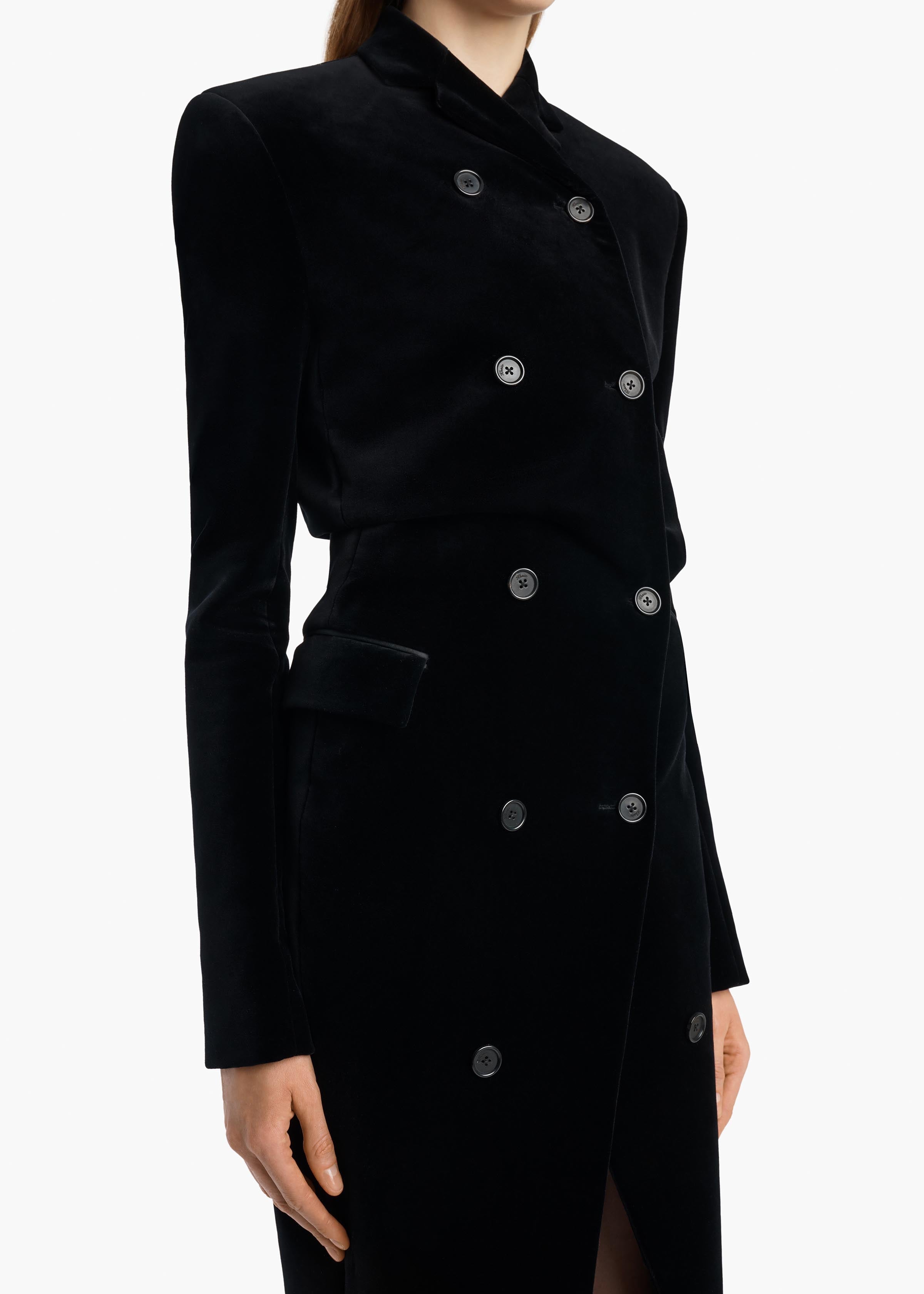 KHAITE  - Rolon Coat in Black Velvet