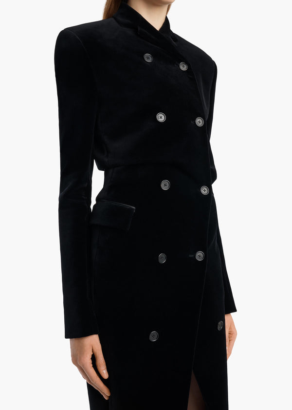 Rolon Coat in Black Velvet