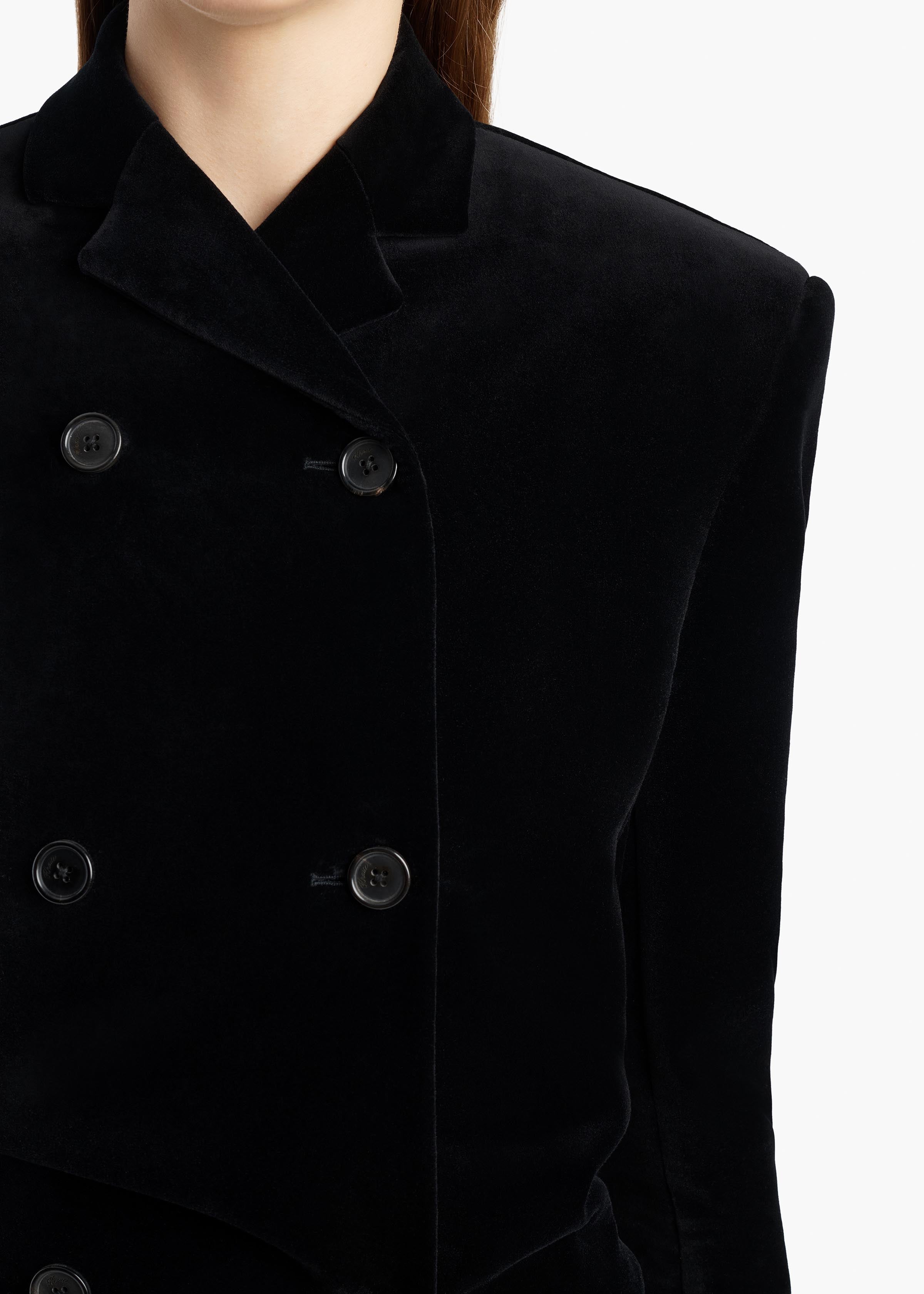 KHAITE  - Rolon Coat in Black Velvet