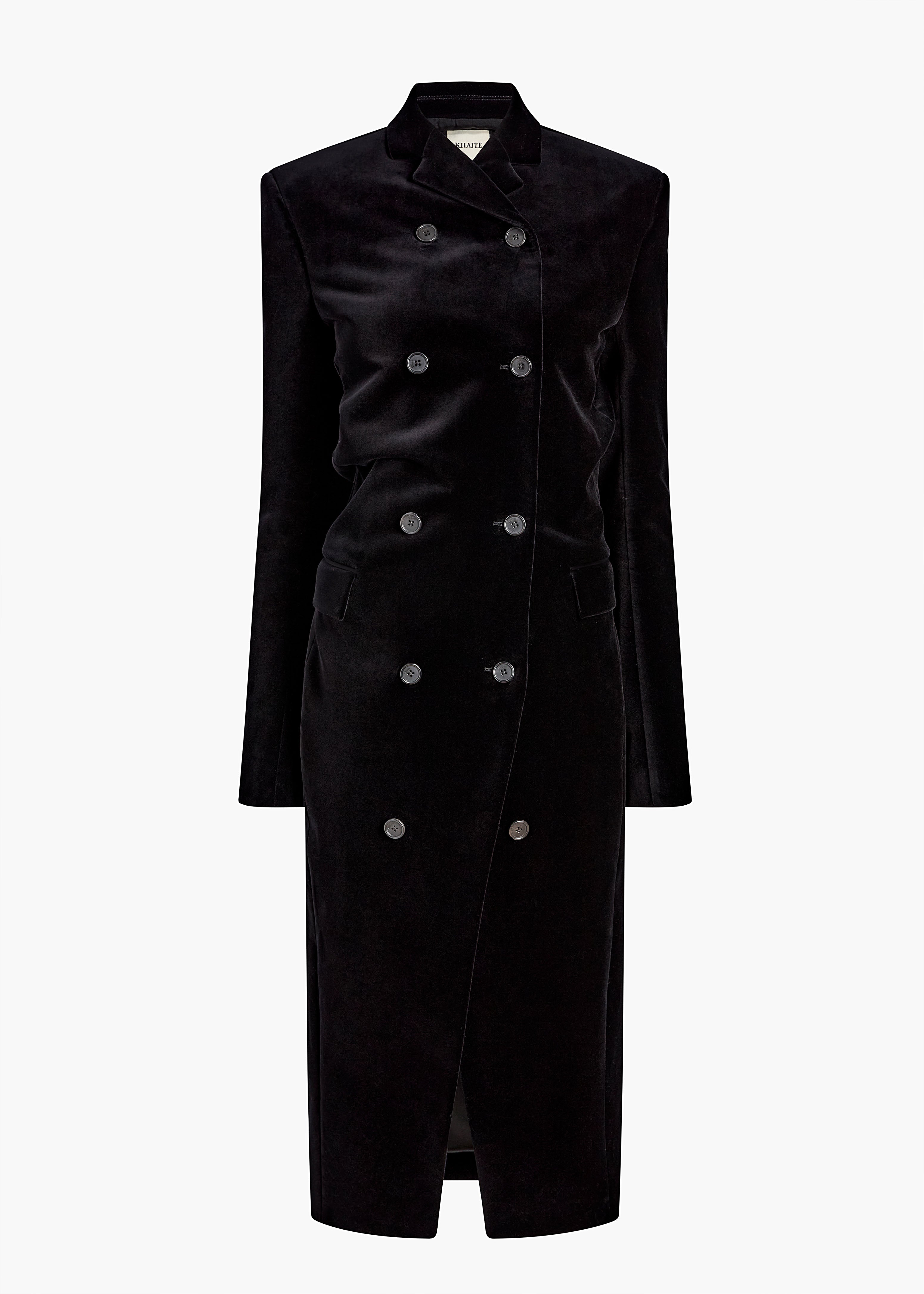 KHAITE  - Rolon Coat in Black Velvet