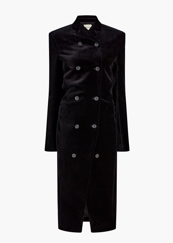 Rolon Coat in Black Velvet