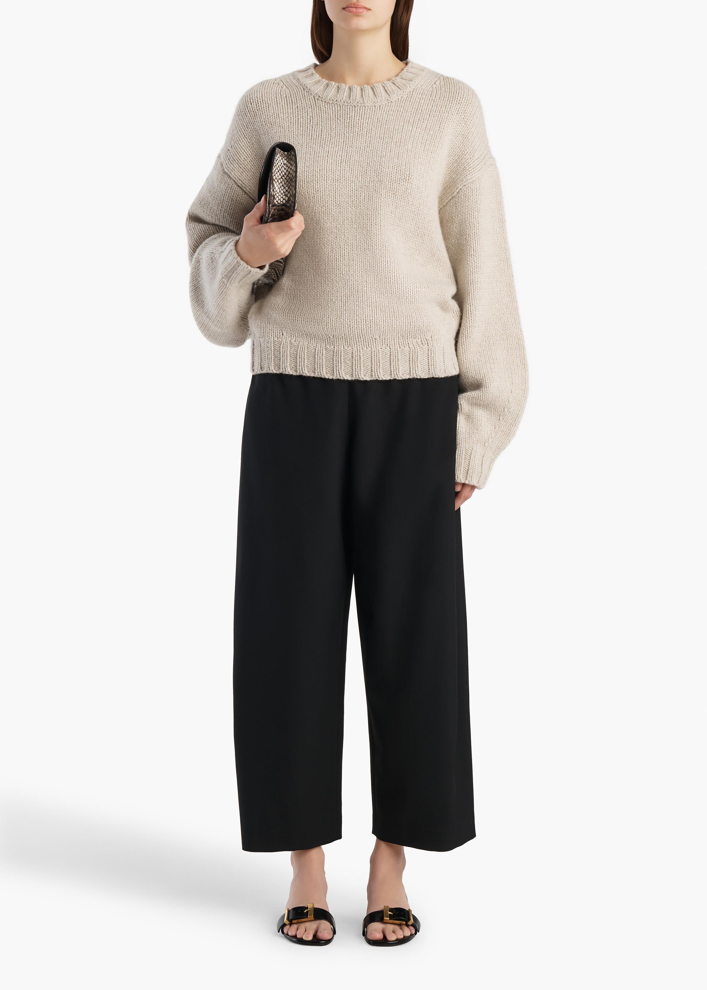 Roma Pant in Black Wool