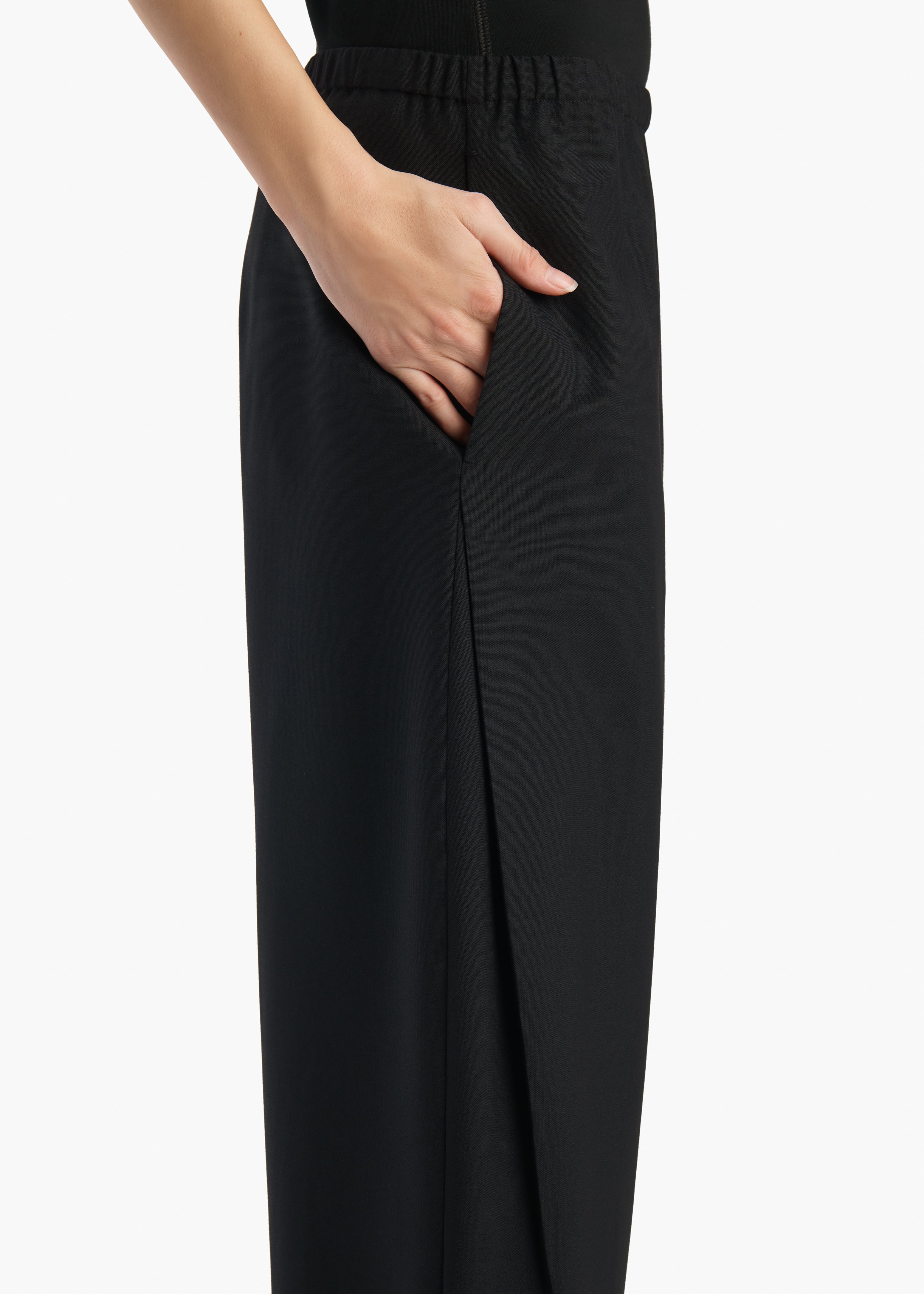 Roma Pant in Black Wool