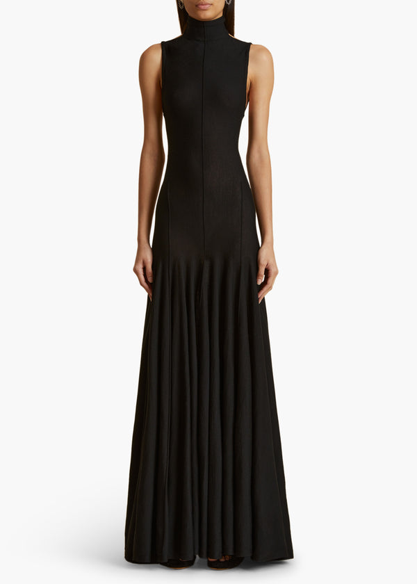 The Romee Dress in Black FRONT VIEW