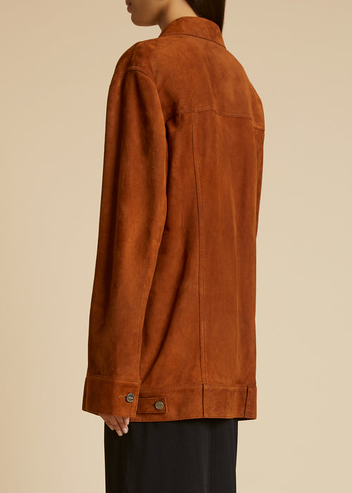 The Ross Jacket in Rust Suede