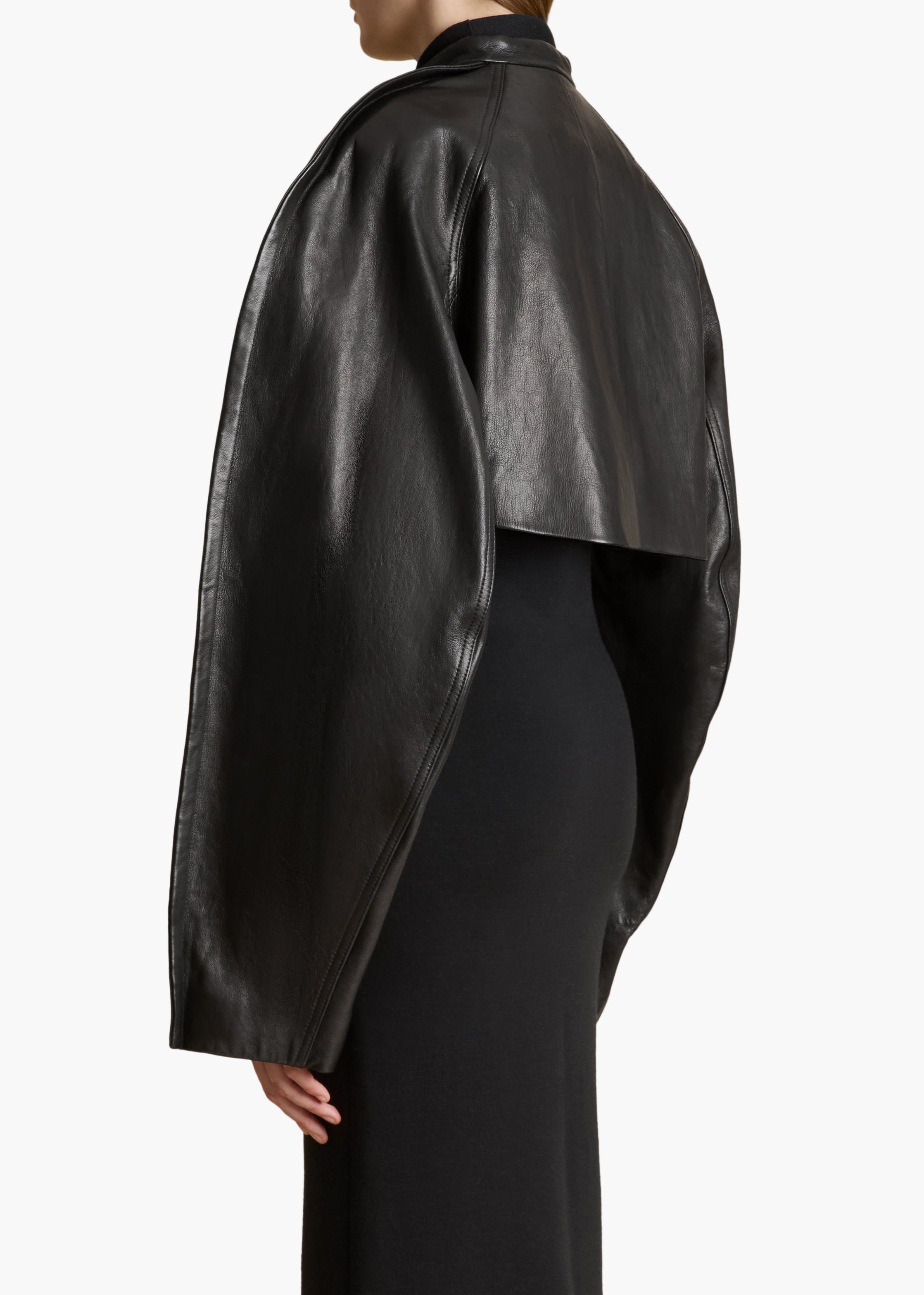 ROTHA JACKET IN BLACK LEATHER BACK VIEW