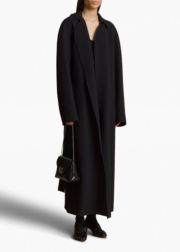 ROTH COAT IN BLACK FRONT VIEW STYLED