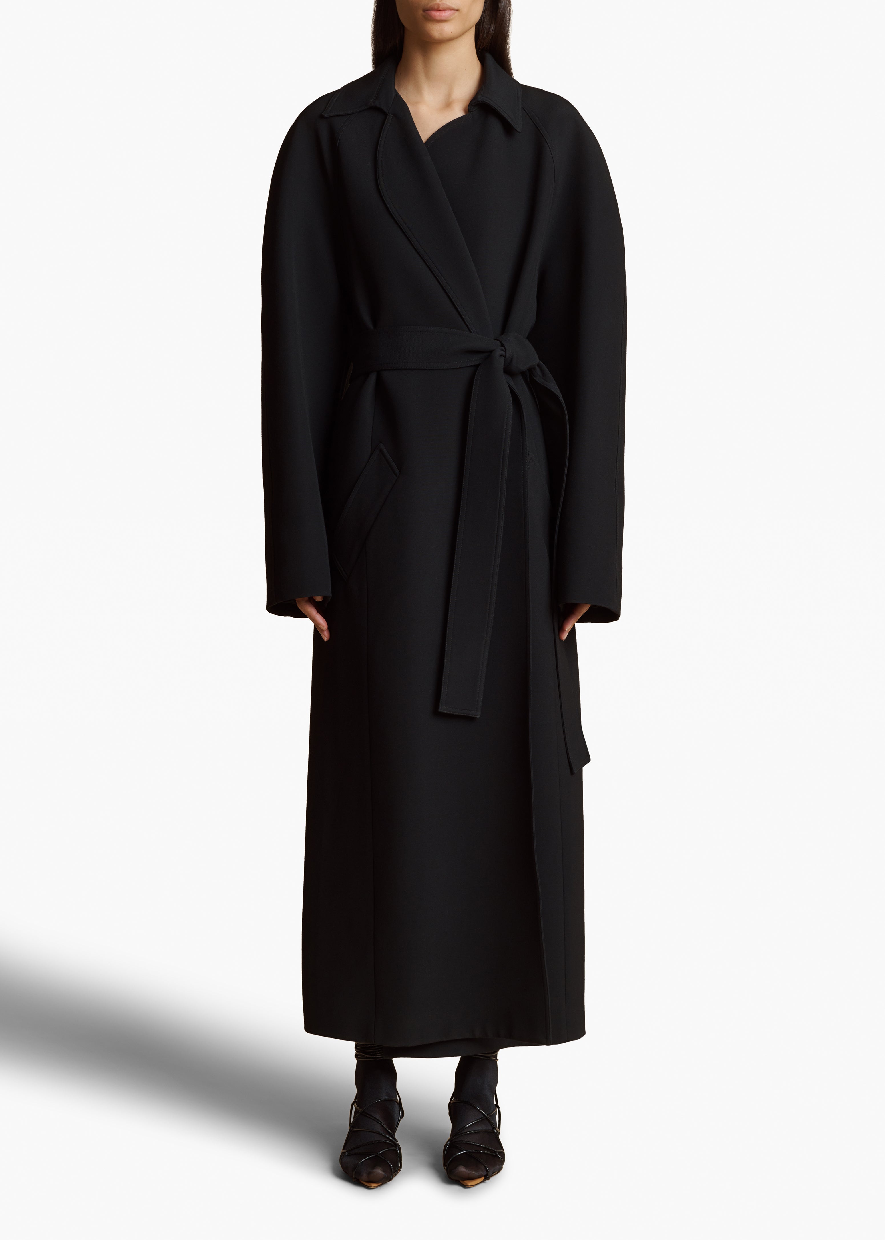 ROTH COAT IN BLACK FRONT VIEW