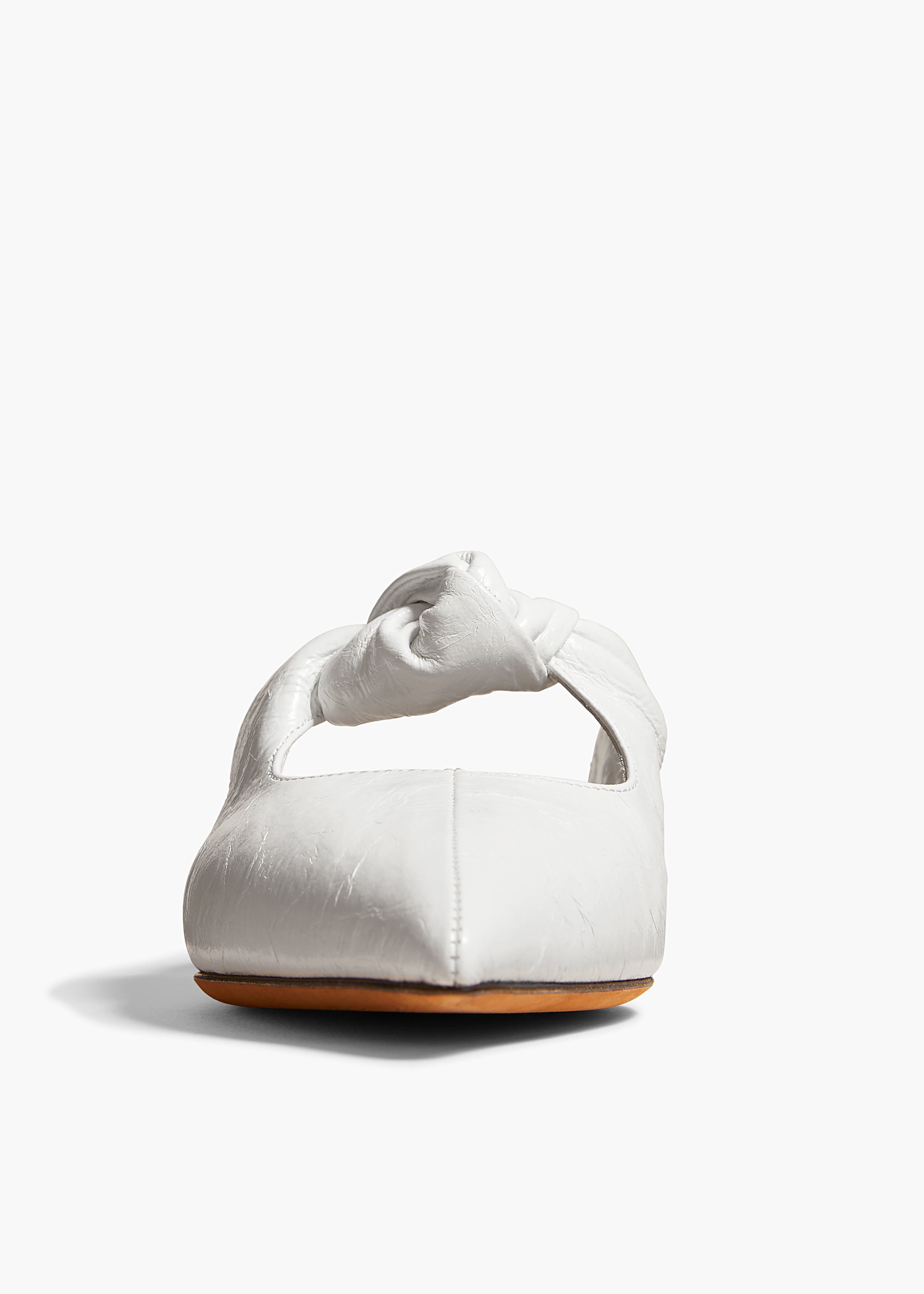 KHAITE - Rowan Flat Mule in White Crinkled Leather