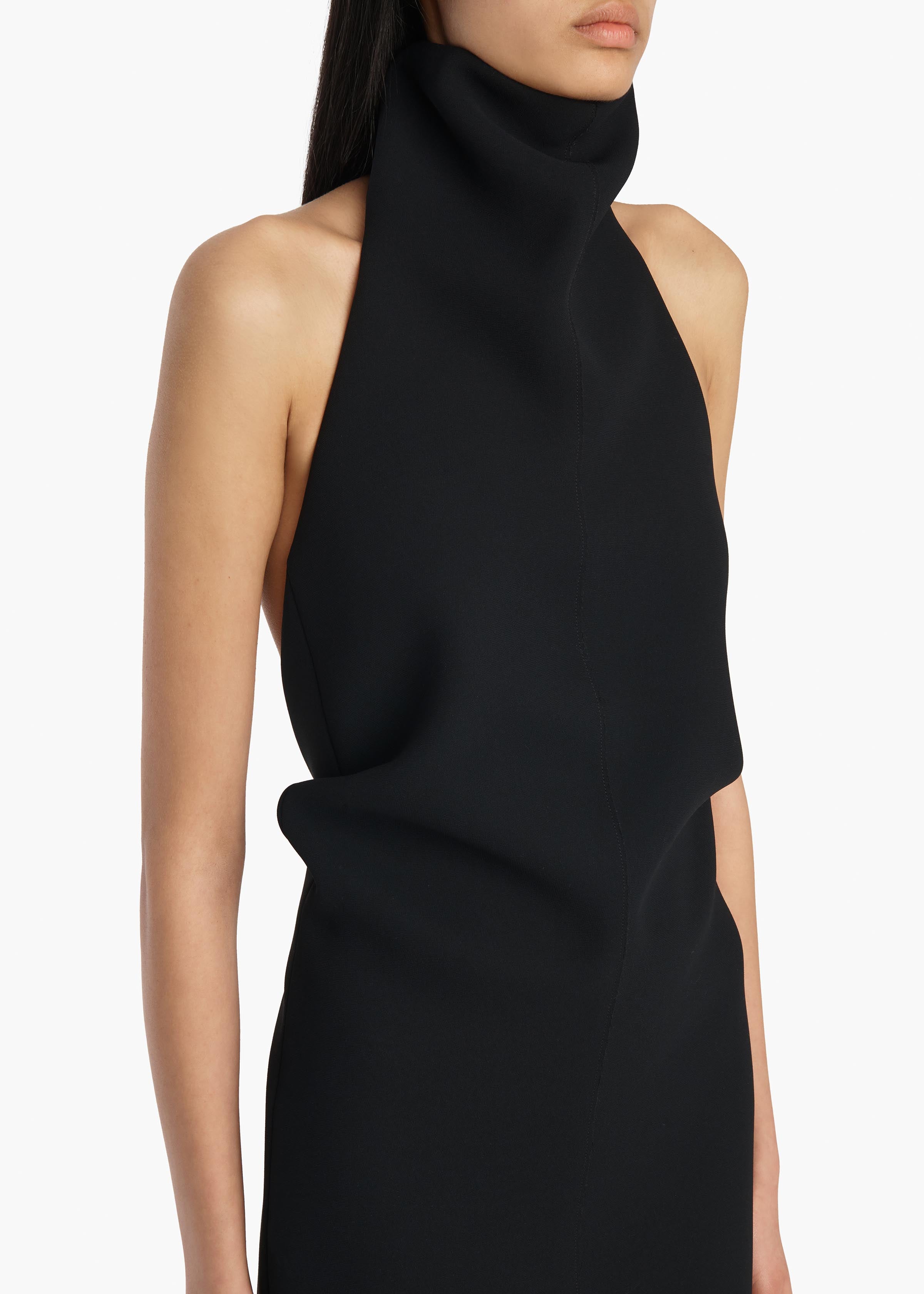 Roxanne Dress in Black Crepe