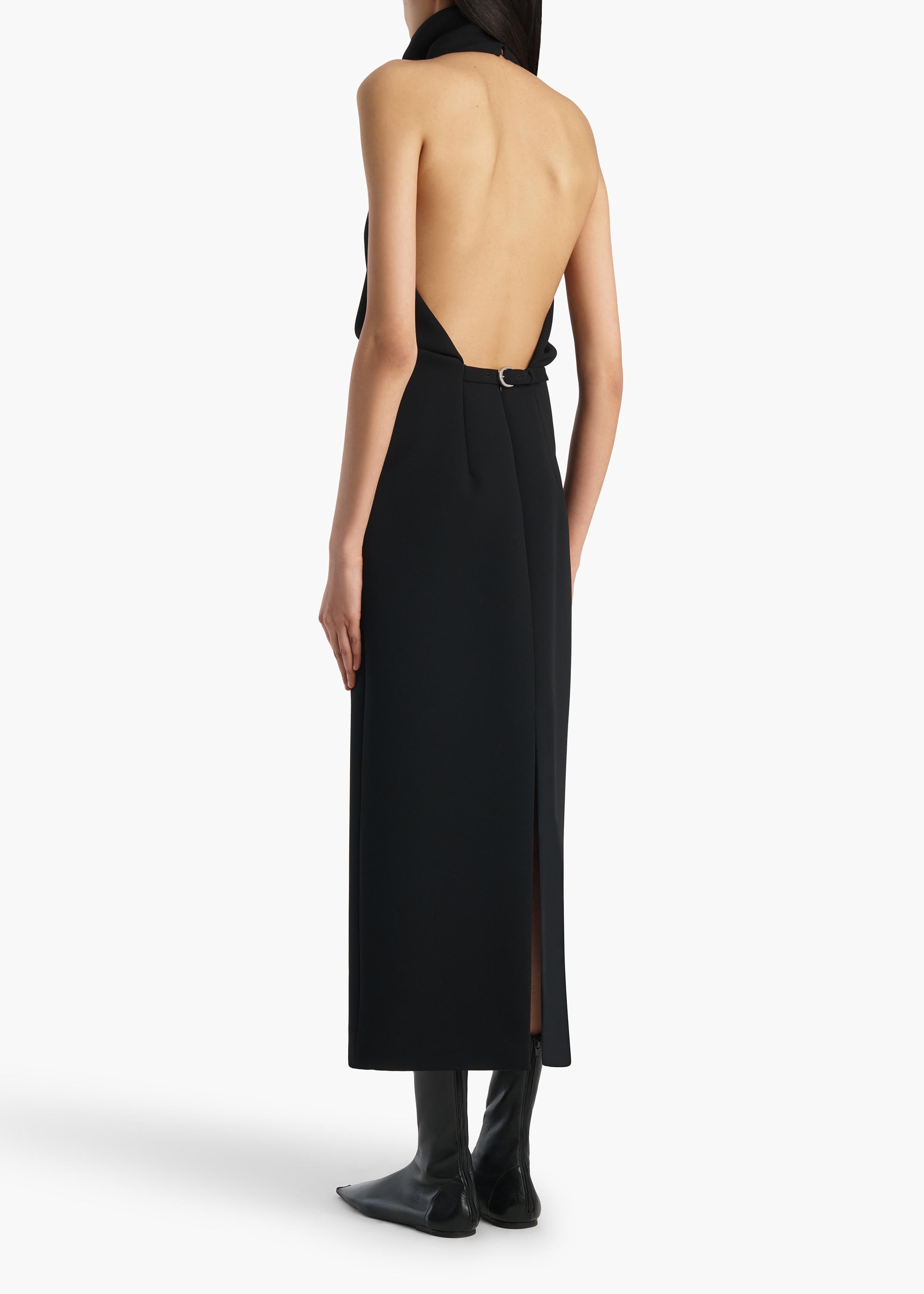 Roxanne Dress in Black Crepe
