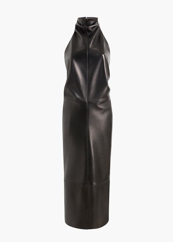 ROXANNE DRESS BLACK LEATHER 56501012 200 GHOST
