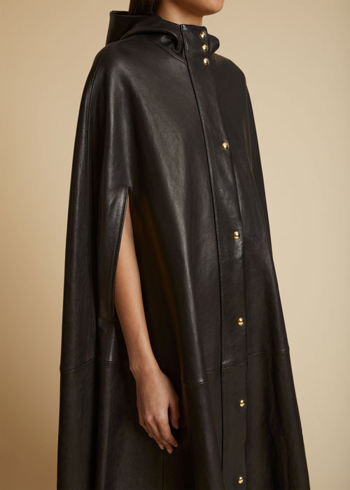 The Roygen Cape in Black Leather