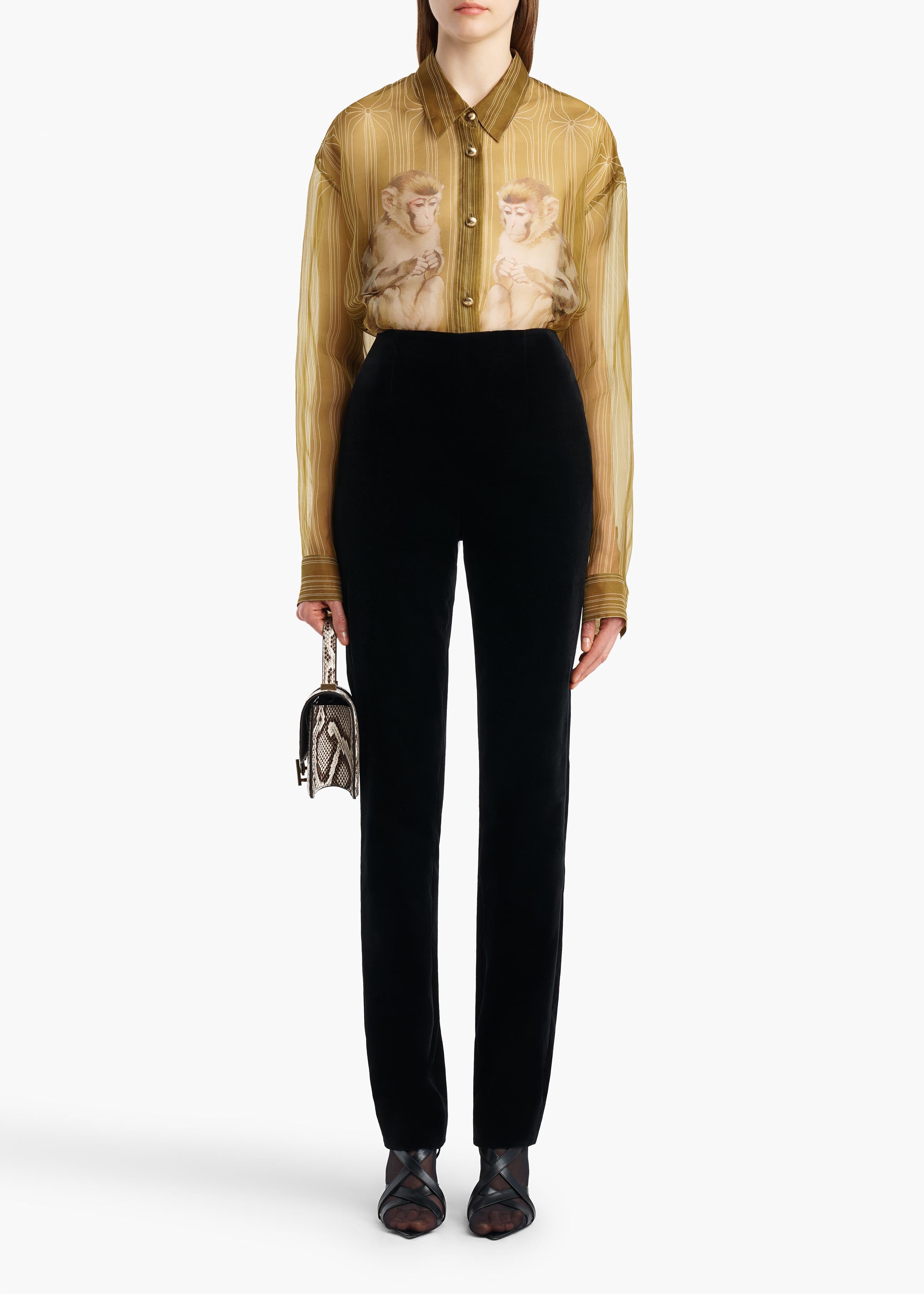 KHAITE  - Ryden Pant in Black Velvet