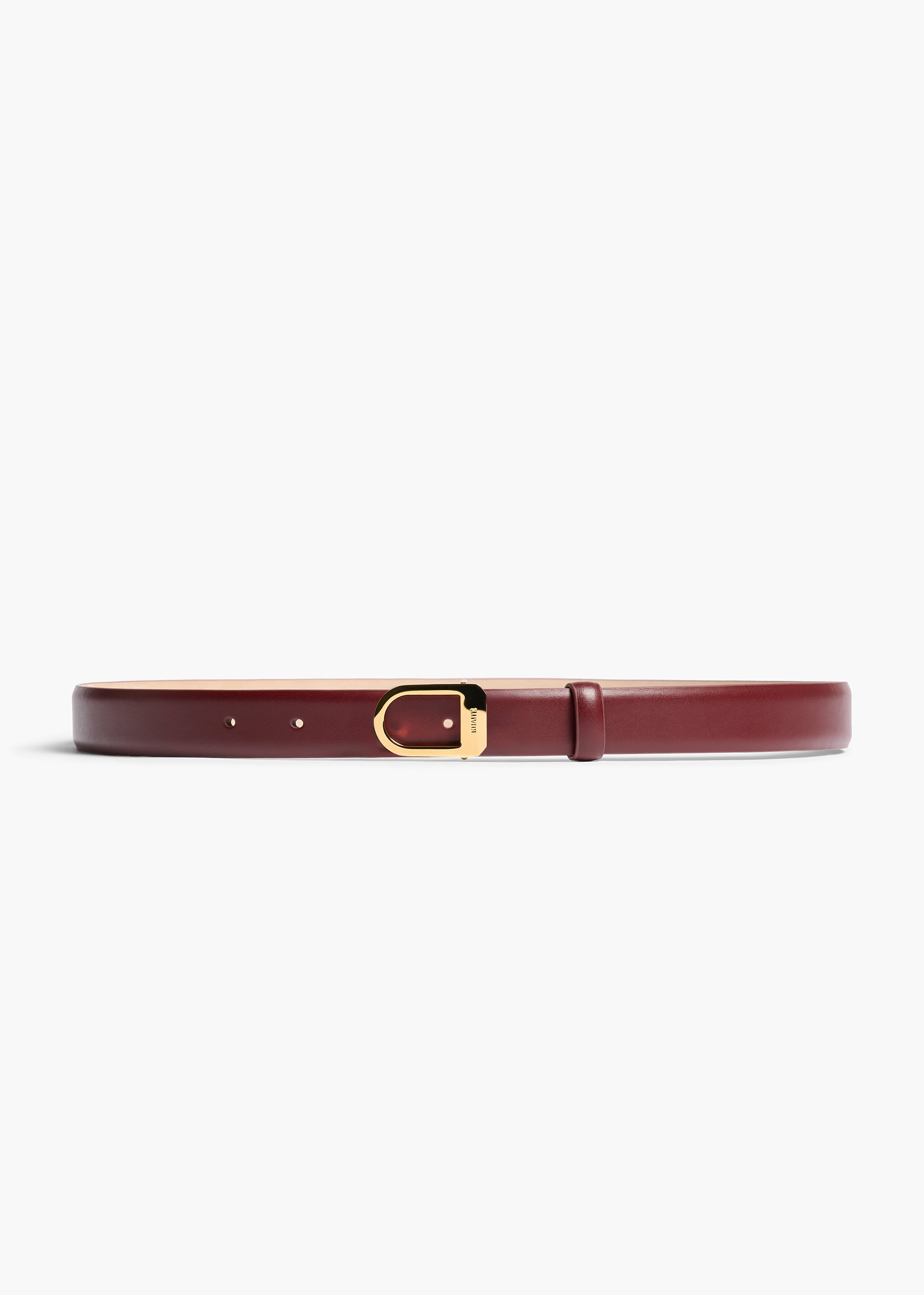 Saddle Belt in Oxblood Leather with Gold