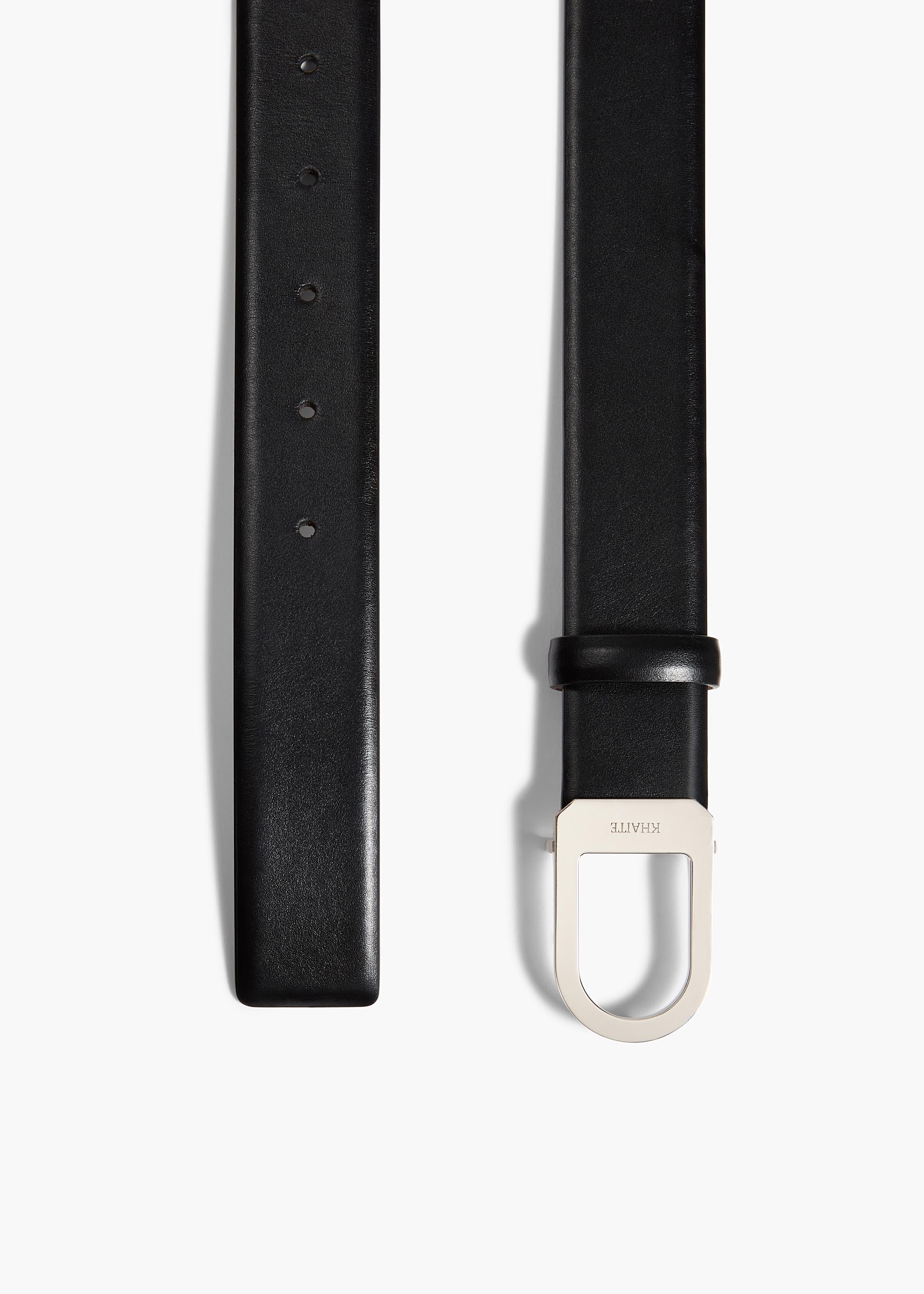 Saddle Belt in Black Leather with Silver