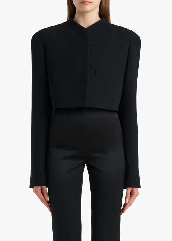 Samo Jacket in Black Crepe
