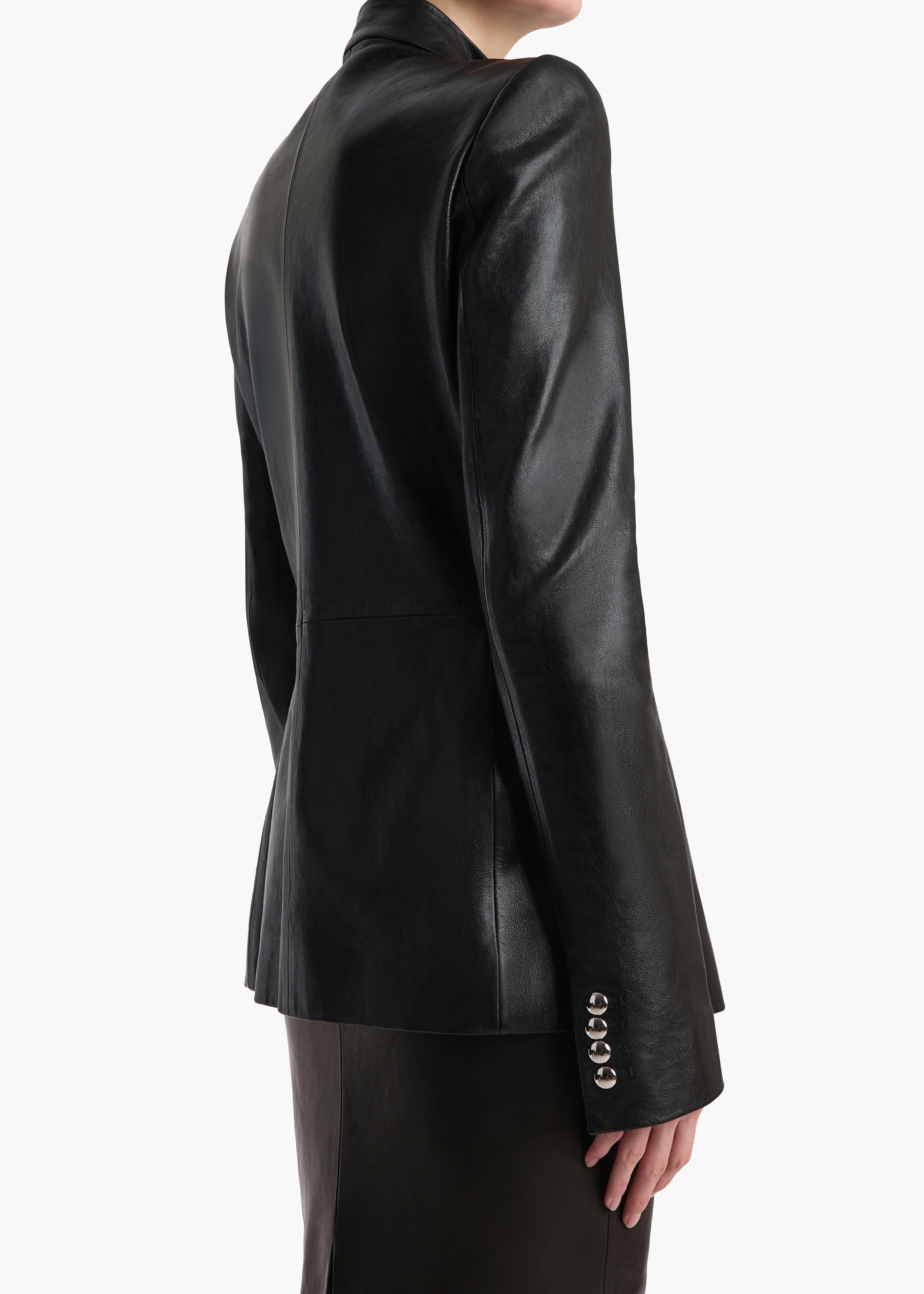 Samuel Jacket in Black Leather – KHAITE Samuel Jacket in Black Leather – KHAITE
