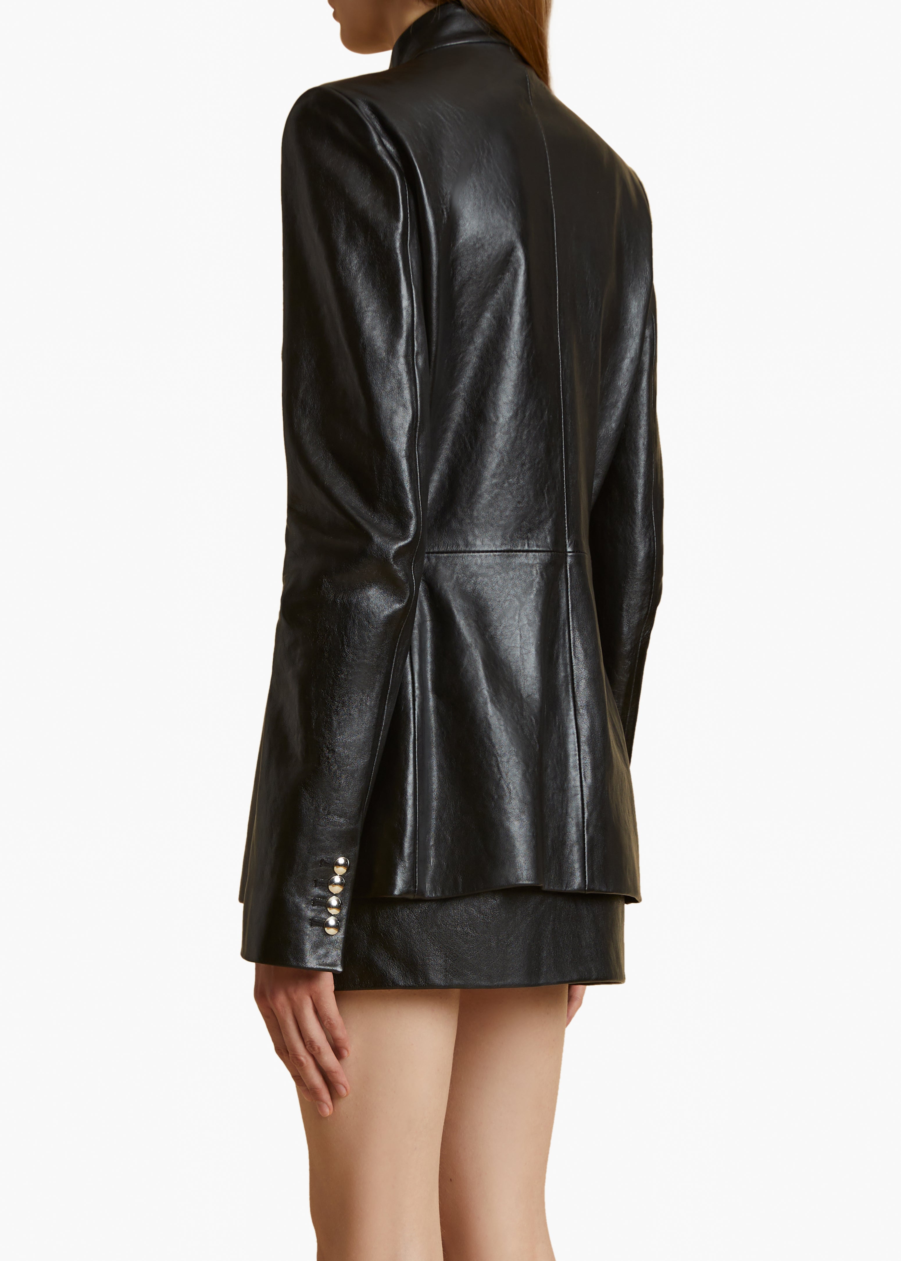 SAMUEL JACKET IN BLACK LEATHER BACK VIEW