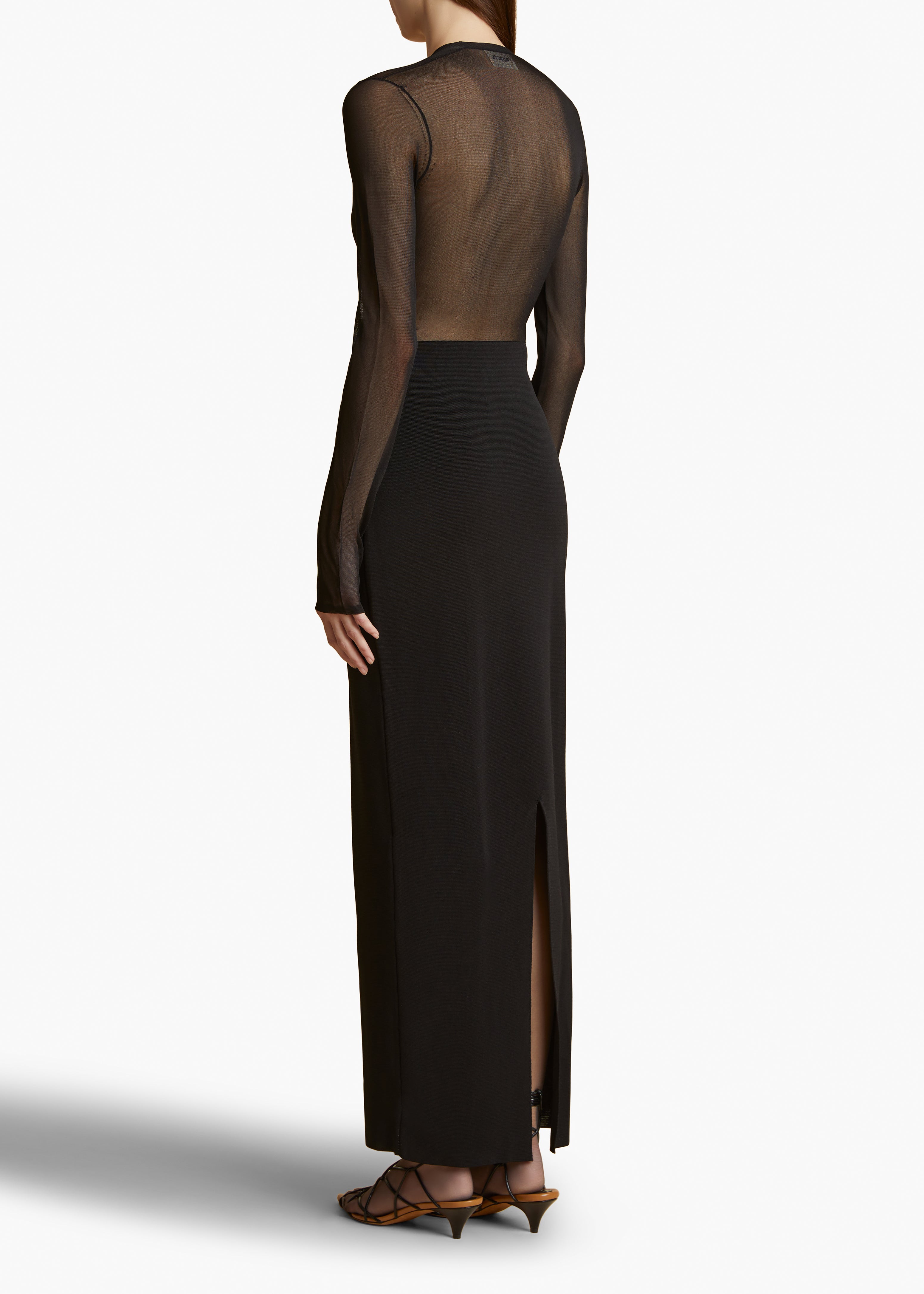 SANSA DRESS IN SHEER VISCOSE BACK VIEW