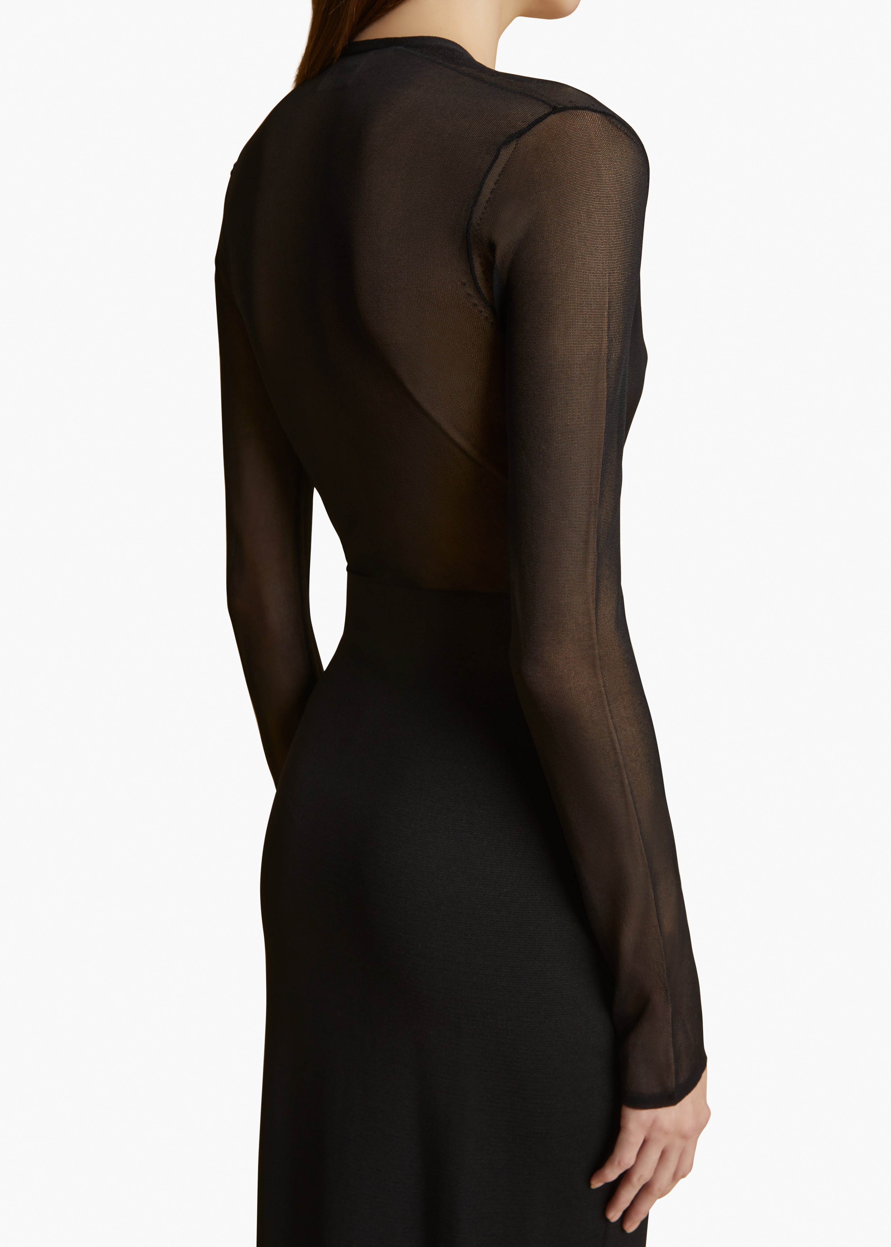 SANSA DRESS IN SHEER VISCOSE DETAIL 1