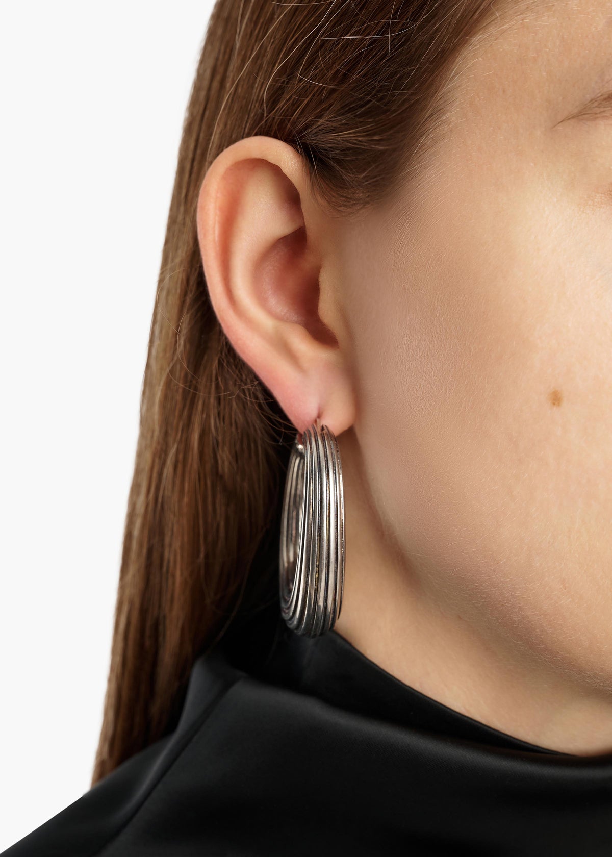 SANTA FE HOOP EARRINGS ANTIQUE SILVER ANTIQUE SILVER 10240 007 452 E
