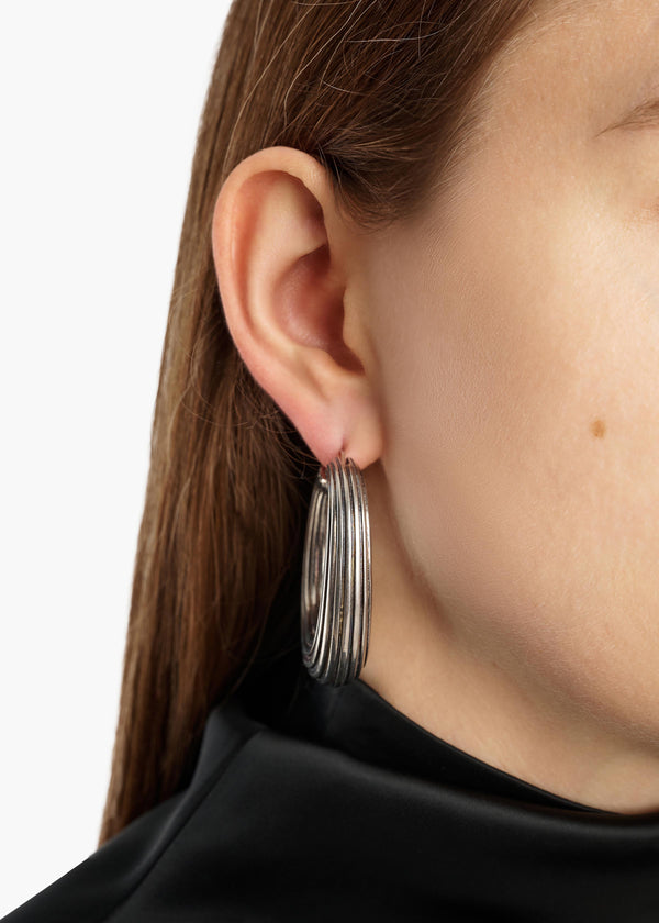 SANTA FE HOOP EARRINGS ANTIQUE SILVER ANTIQUE SILVER 10240 007 452 E