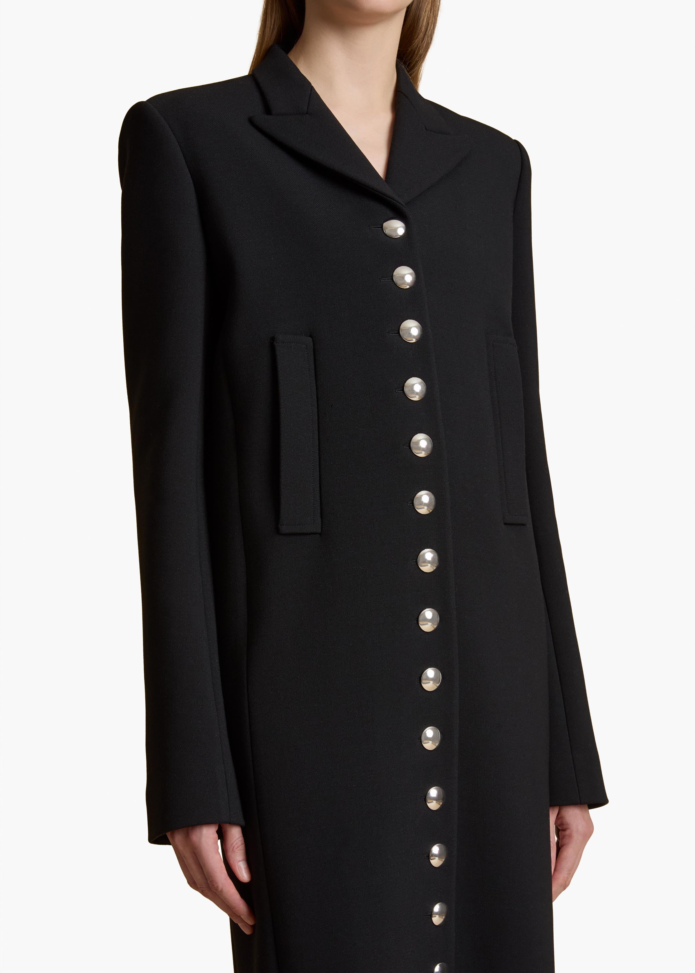 Saphra Coat in Black DETAILED VIEW 2