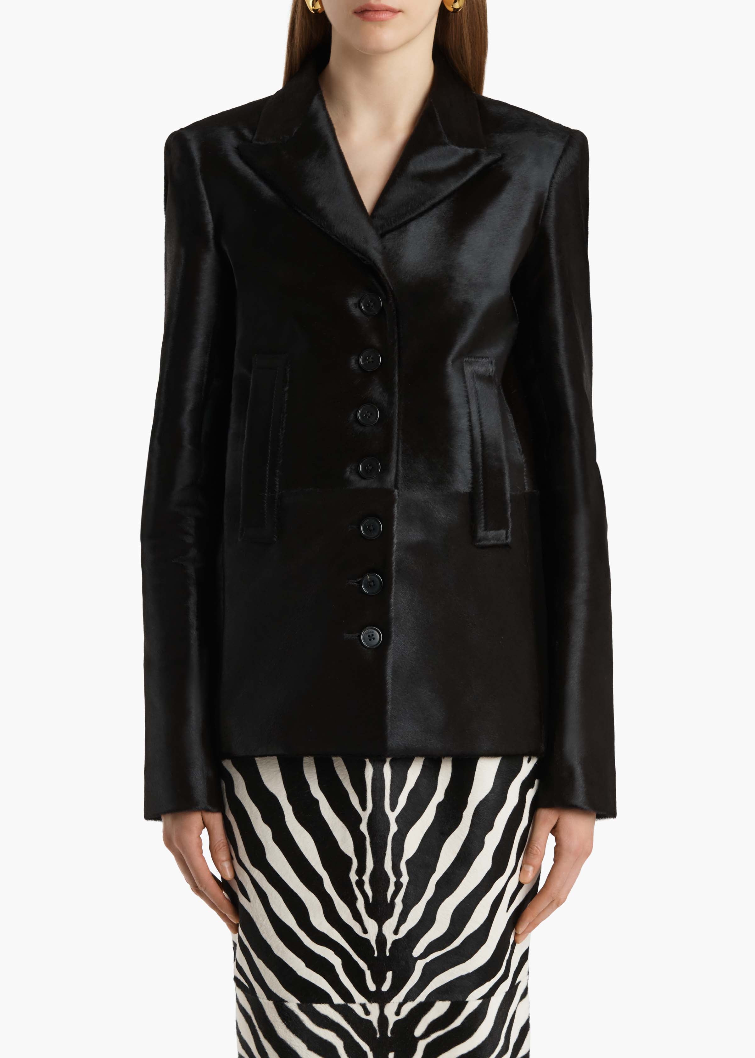 Saraphina Jacket in Chocolate Haircalf – KHAITE