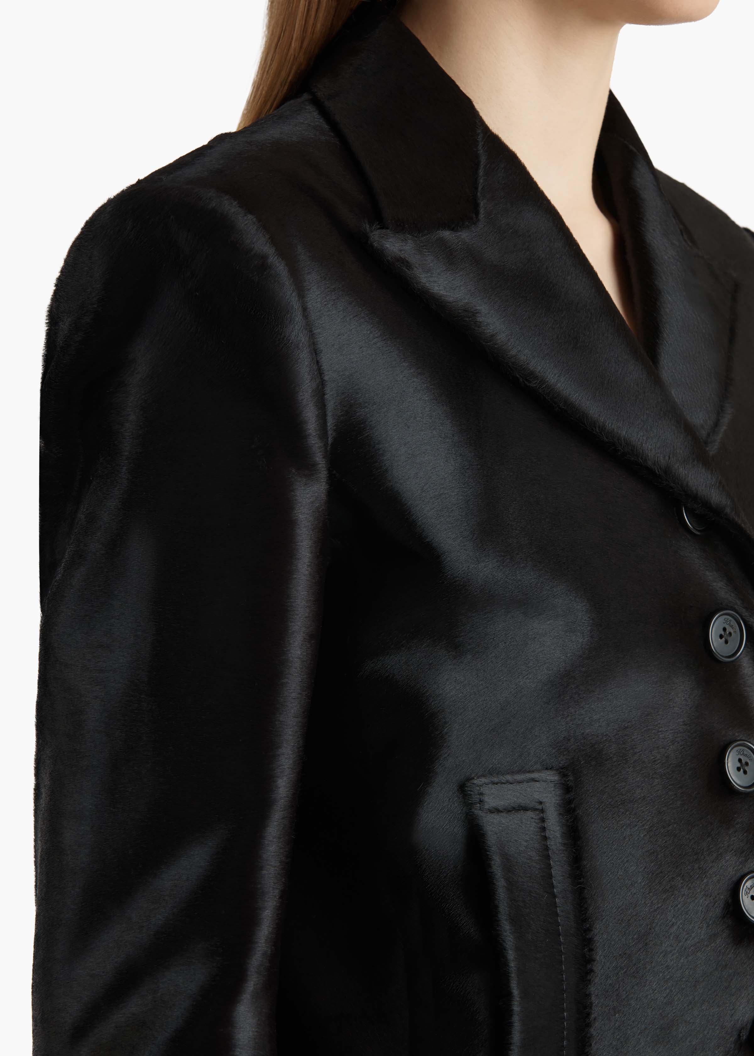Saraphina Jacket in Chocolate Haircalf – KHAITE