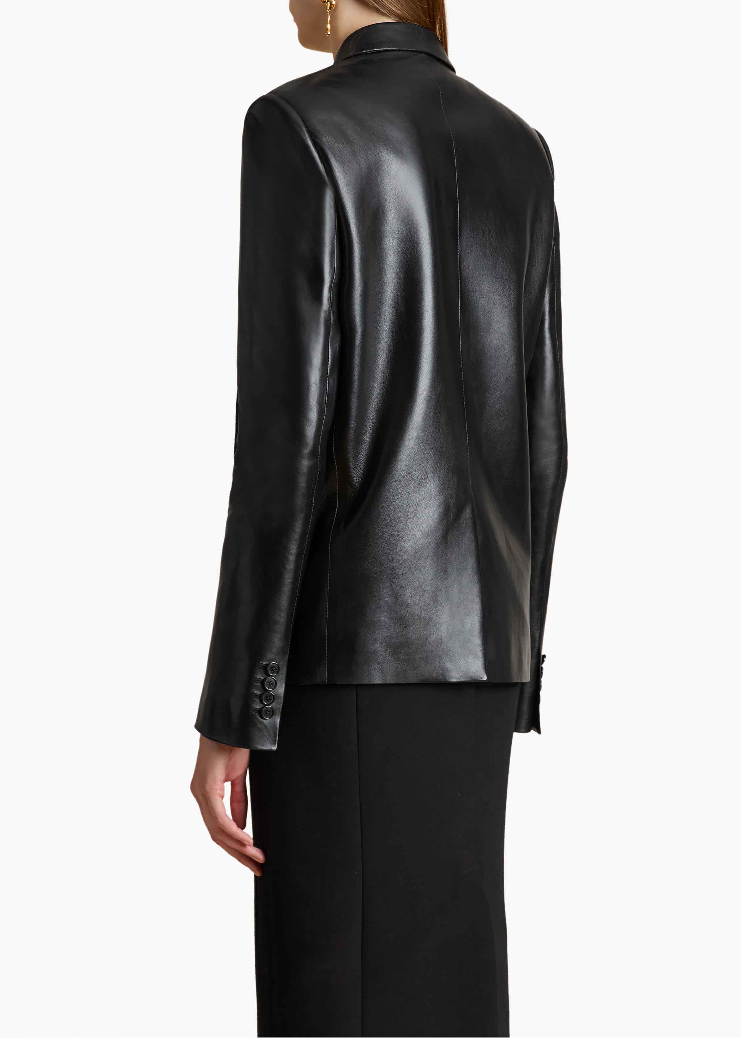 Saraphina Jacket in Black Leather BACK VIEW